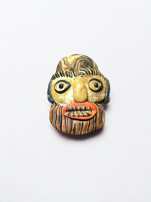 Rare Antique Phoenician Glass Face Amulet – Collectible Ancient Pendant