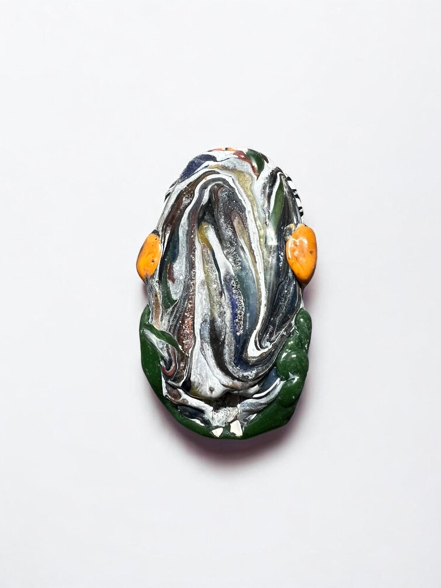 Antque Phoenician Mosaic Glass Face Bead – Rare Collectible Jewelry Piece