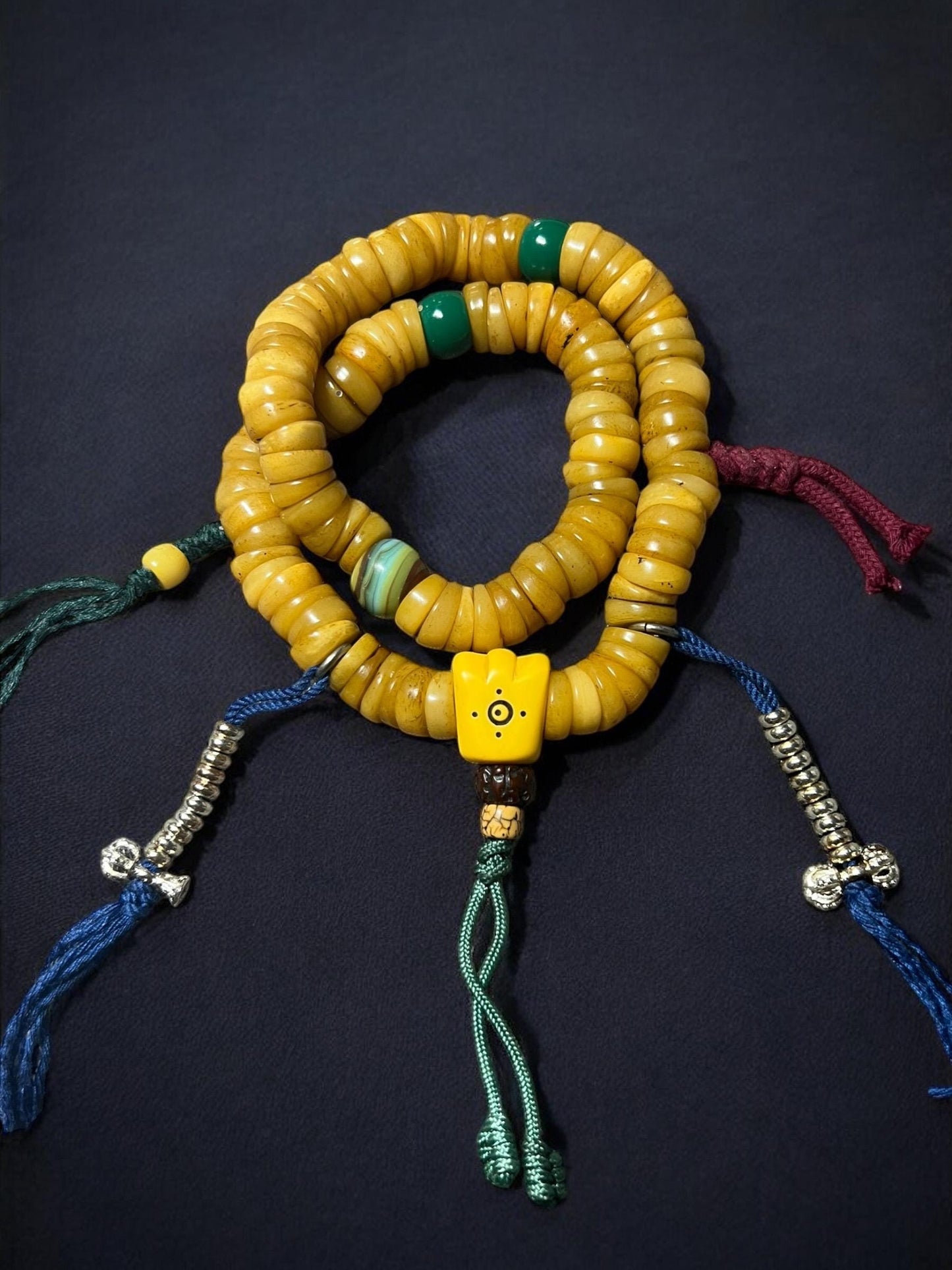Old 108 Beads Tibetan Yak Bone Mala – Handcrafted Buddhist Prayer Beads for Meditation
