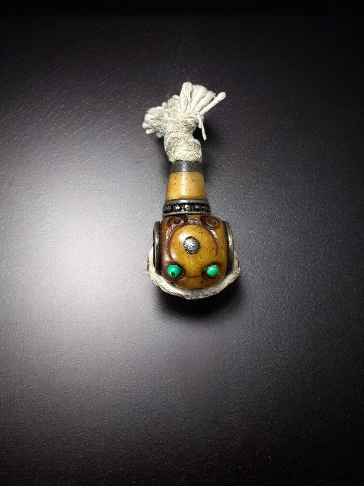 Hand-Carved Nepal Tibet Yak Bone Guru Bead for Mala Prayer Beads