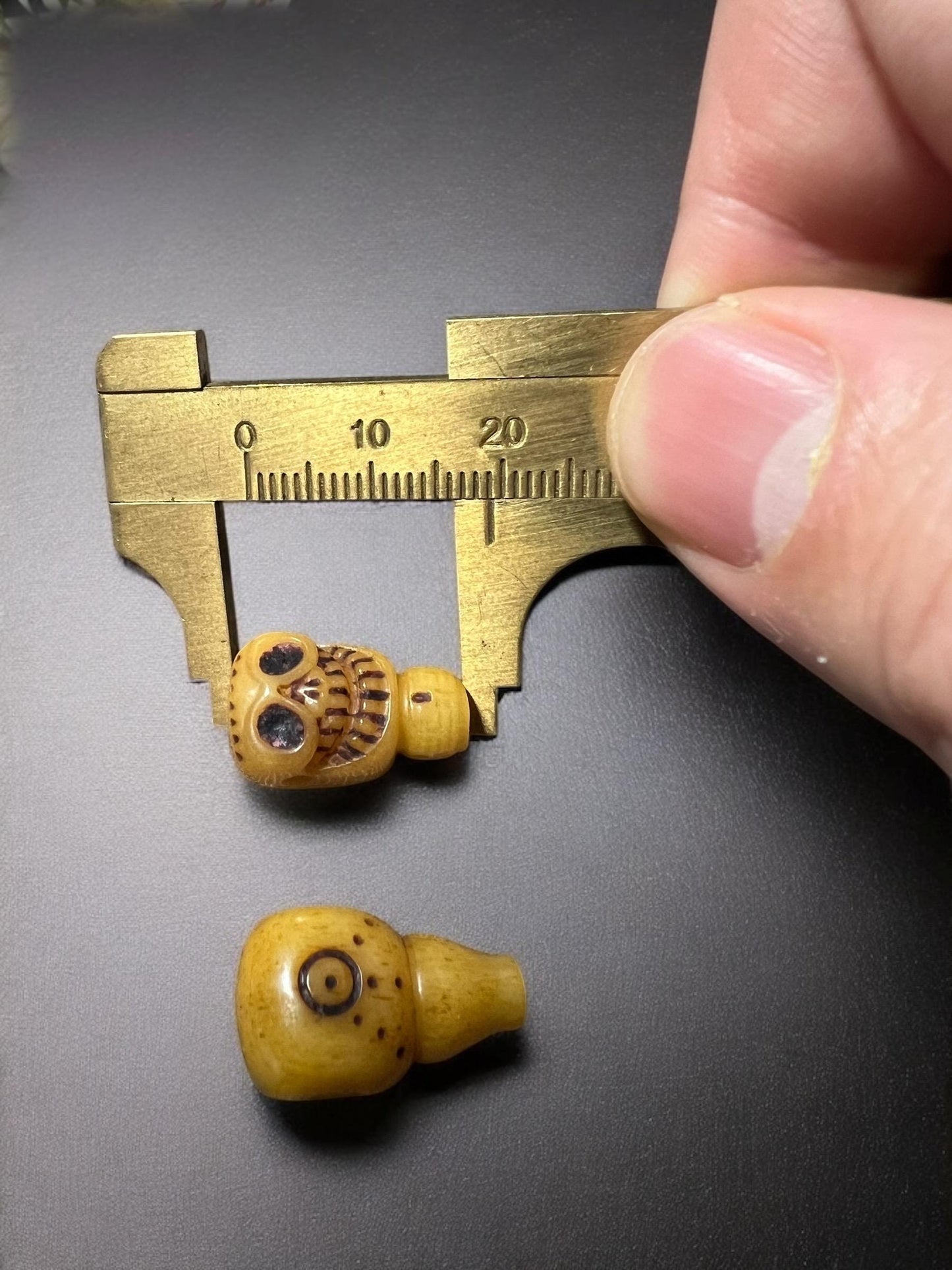 Tibetan Yak Bone Carved Guru Bead – Small 3-Hole Connector for Mala Accessories