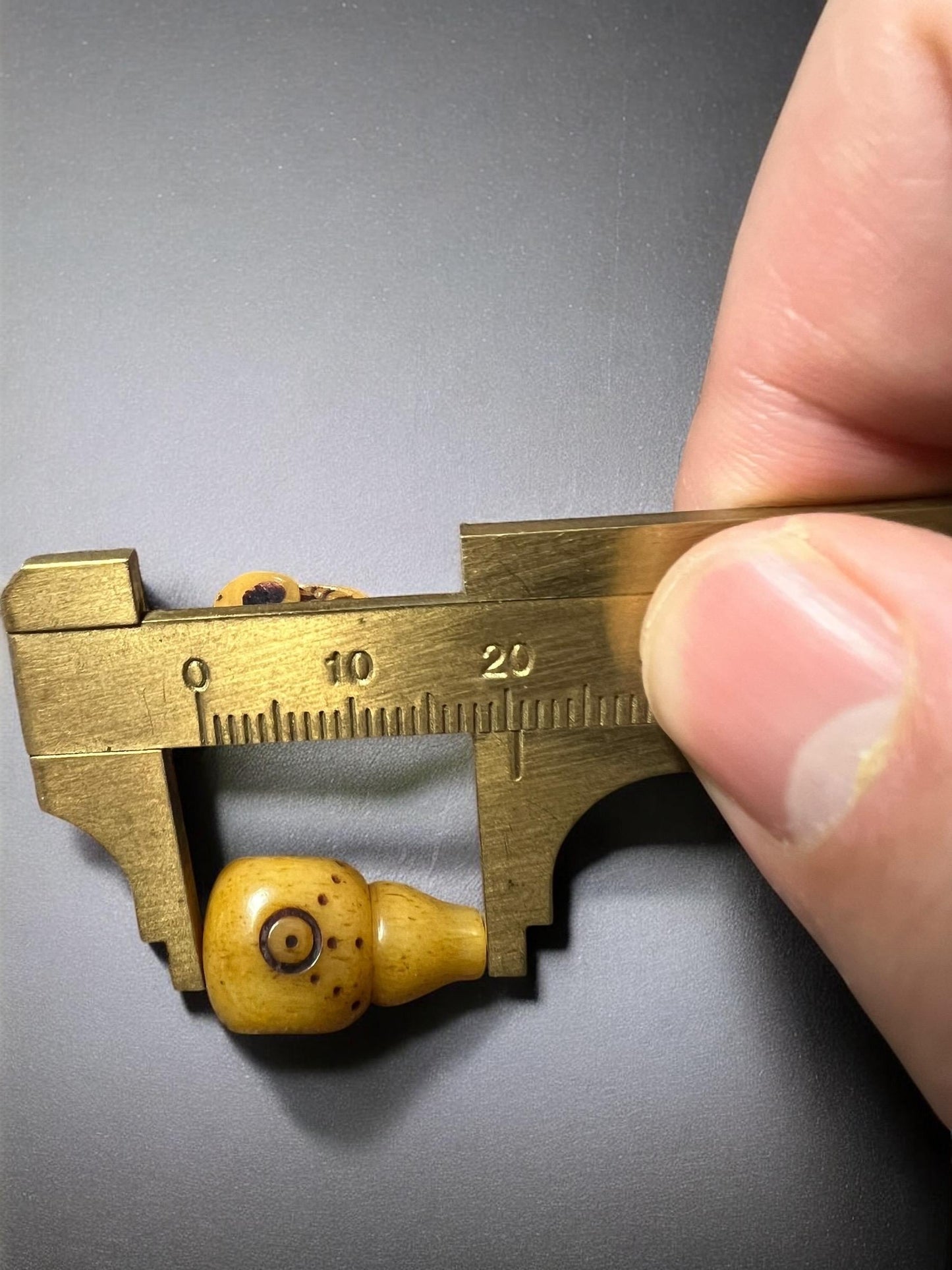 Tibetan Yak Bone Carved Guru Bead – Small 3-Hole Connector for Mala Accessories