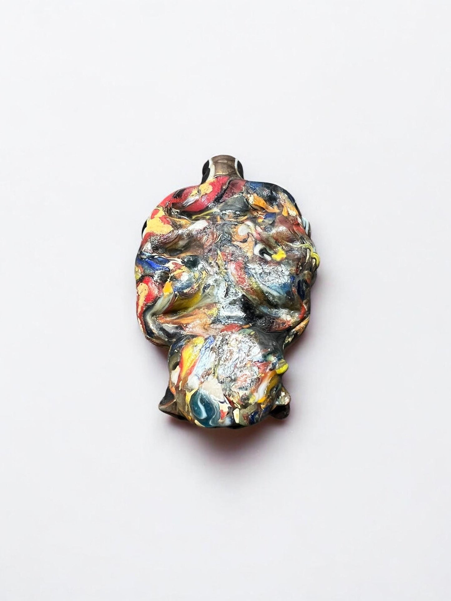 Antique Phoenician Mosaic Glass Face Pendant – Handmade Historical Jewelry