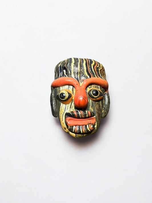 Antique Phoenician Mosaic Glass Face Pendant – Rare Ancient Jewelry