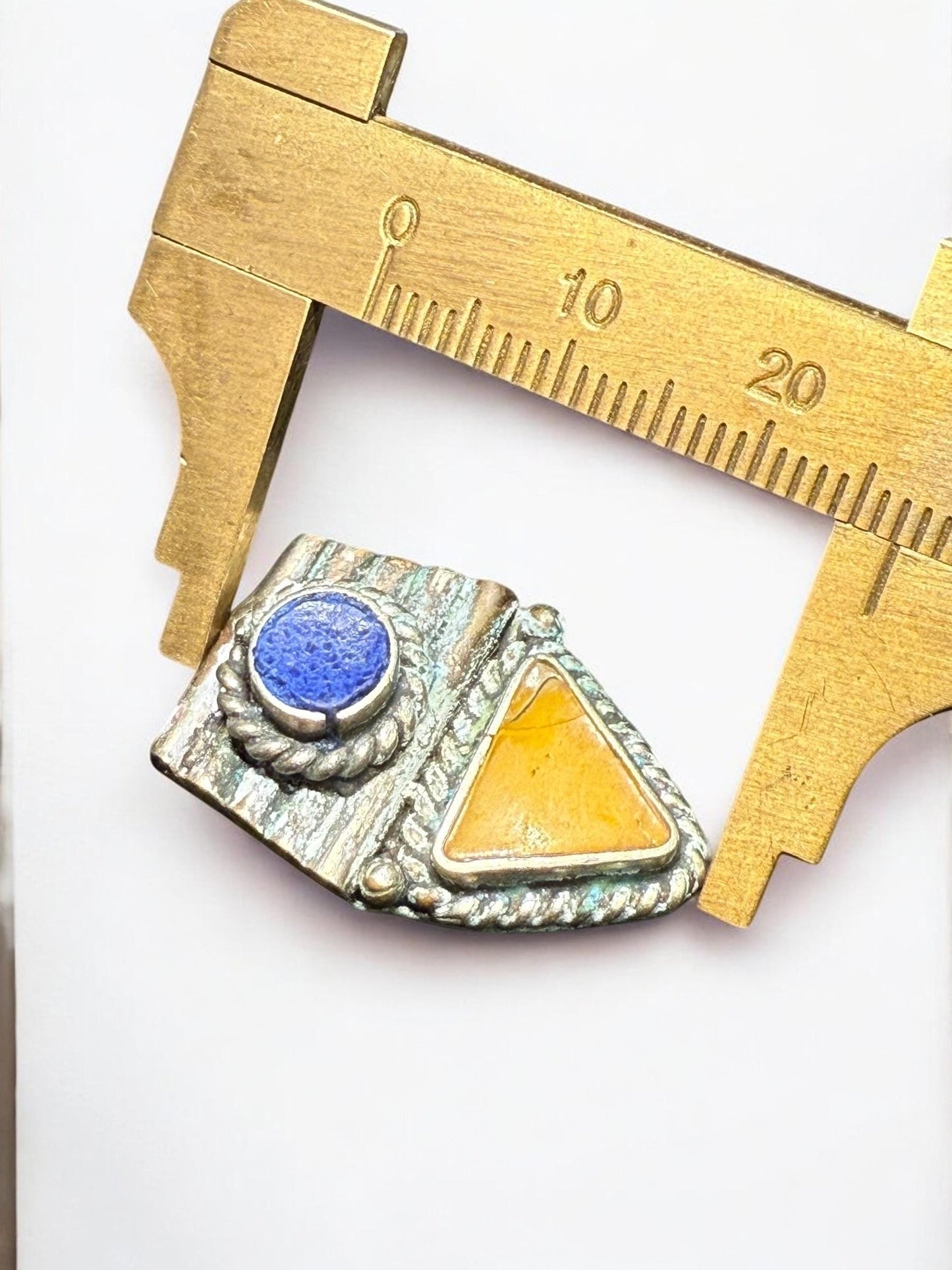 Handcrafted Tibetan Pendant with Amber, Red Coral & Lapis Lazuli – Himalayan Ethnic Jewelry