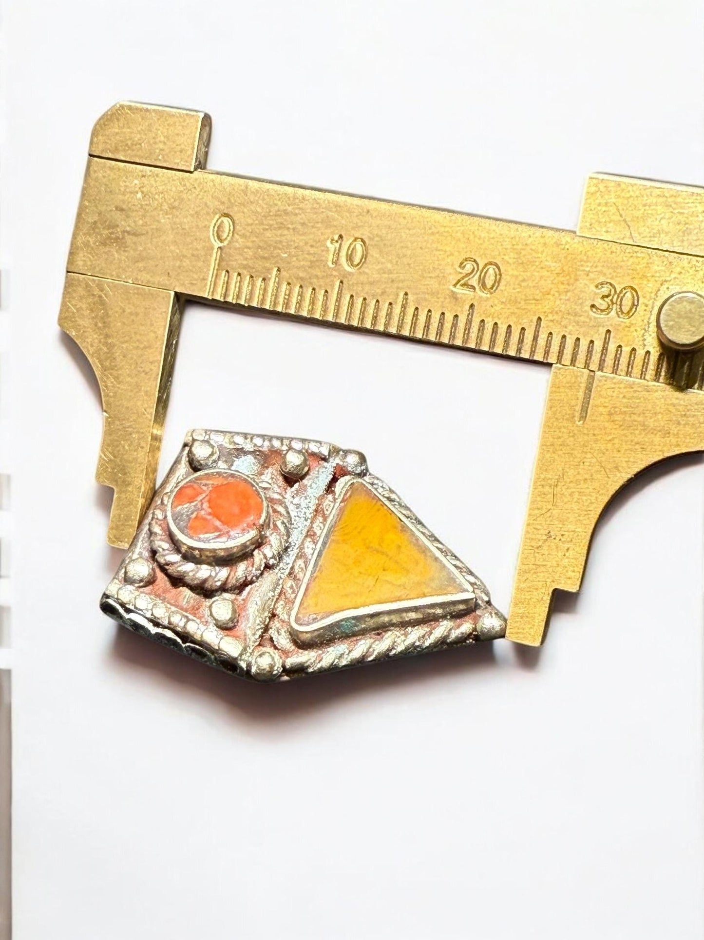 Handcrafted Tibetan Pendant with Amber, Red Coral & Lapis Lazuli – Himalayan Ethnic Jewelry