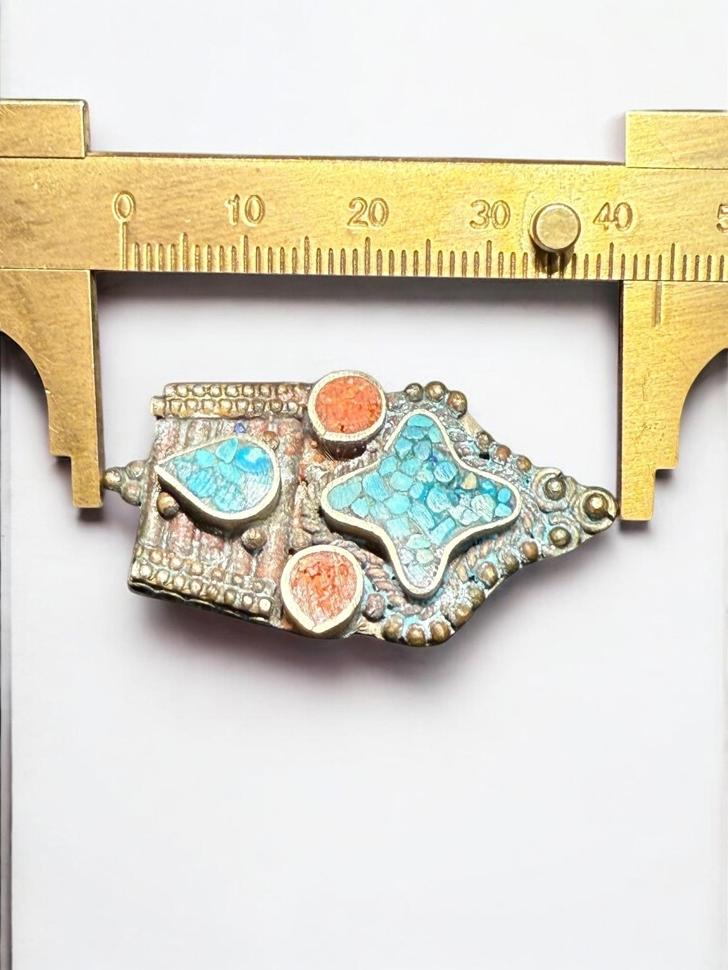 Handcrafted Tibetan Pendant with Amber, Red Coral & Lapis Lazuli – Himalayan Ethnic Jewelry