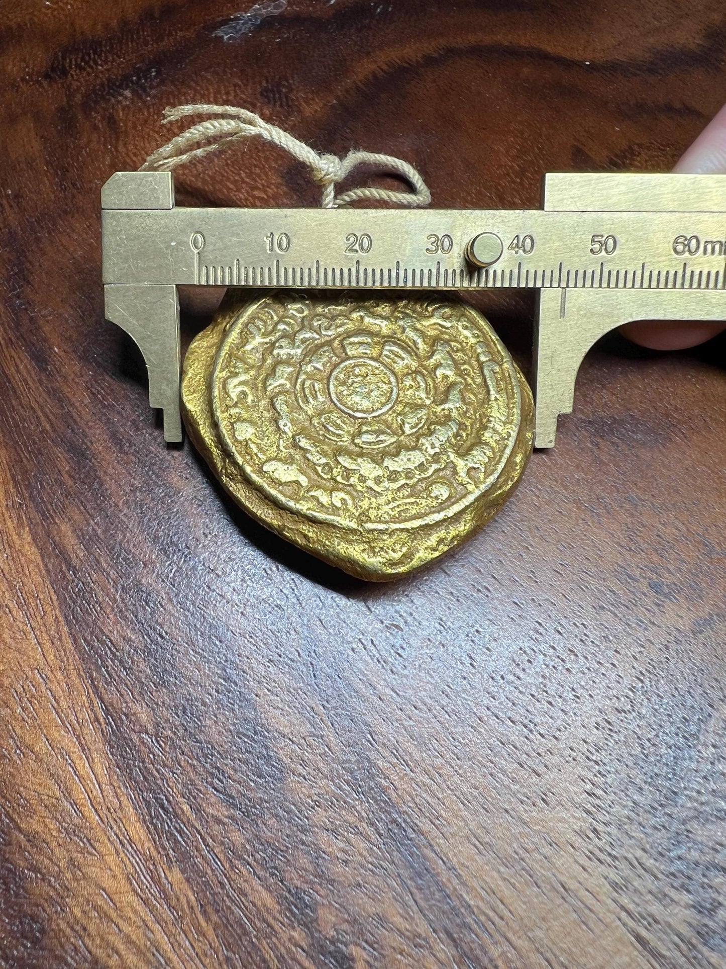 Brass Nine Palace Bagua Talisman Pendant – Traditional Feng Shui Amulet
