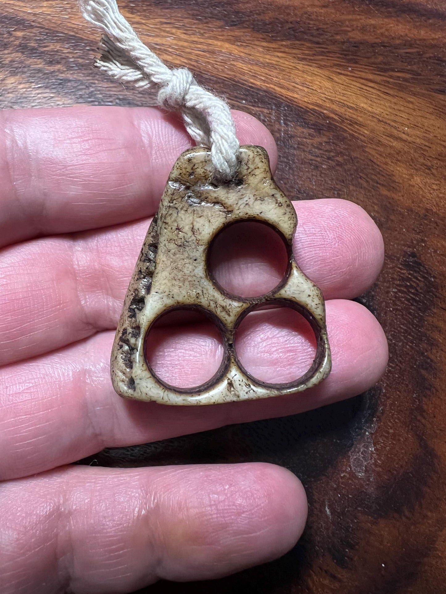 Tibetan Tantric Yak Bone Pendant – Hand-Carved Kapala Style Amulet Necklace