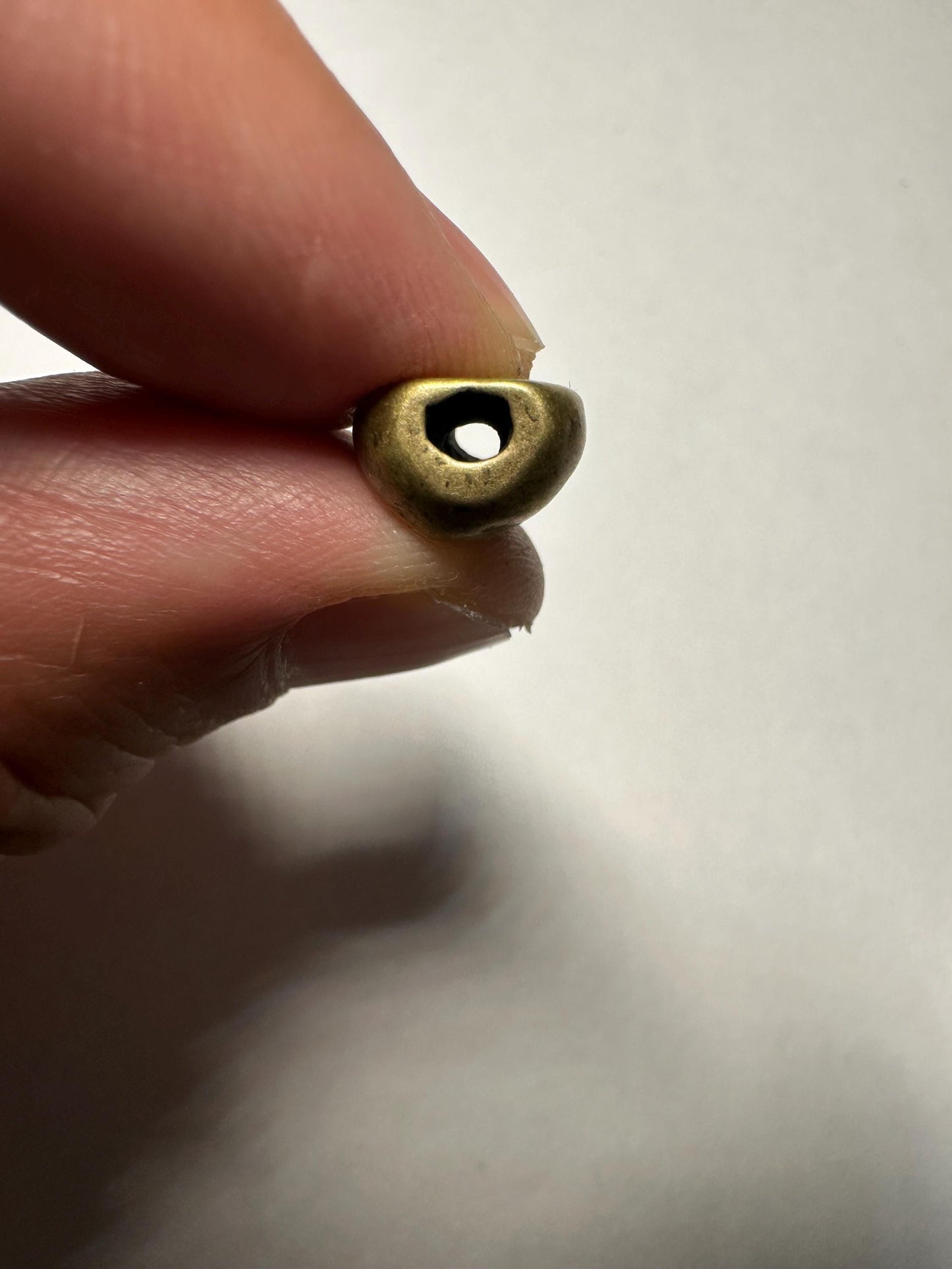 Nepalese Skull Spacer Bead: Handmade Brass & Silver Om Mala Bead