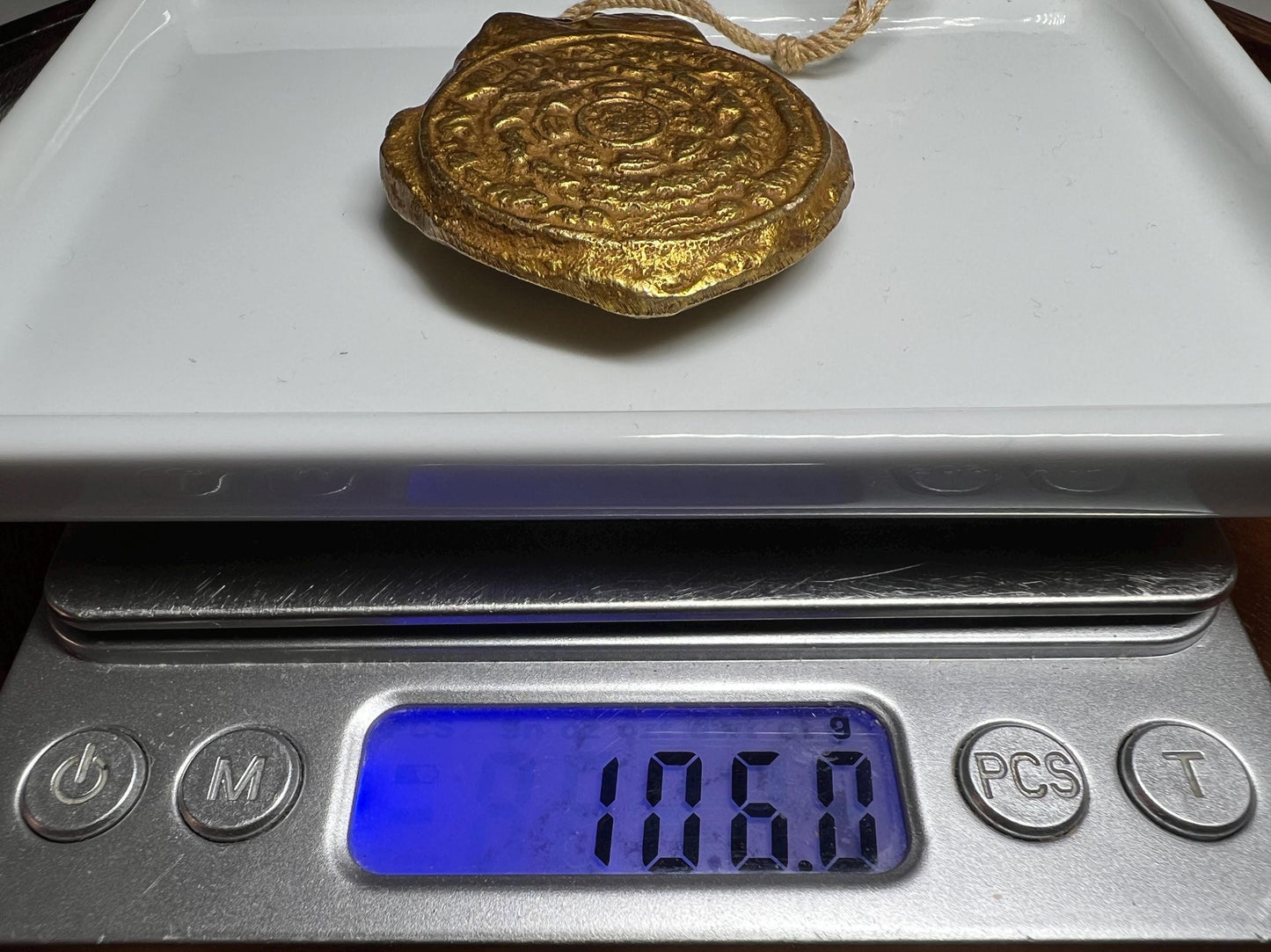 Brass Nine Palace Bagua Talisman Pendant – Traditional Feng Shui Amulet