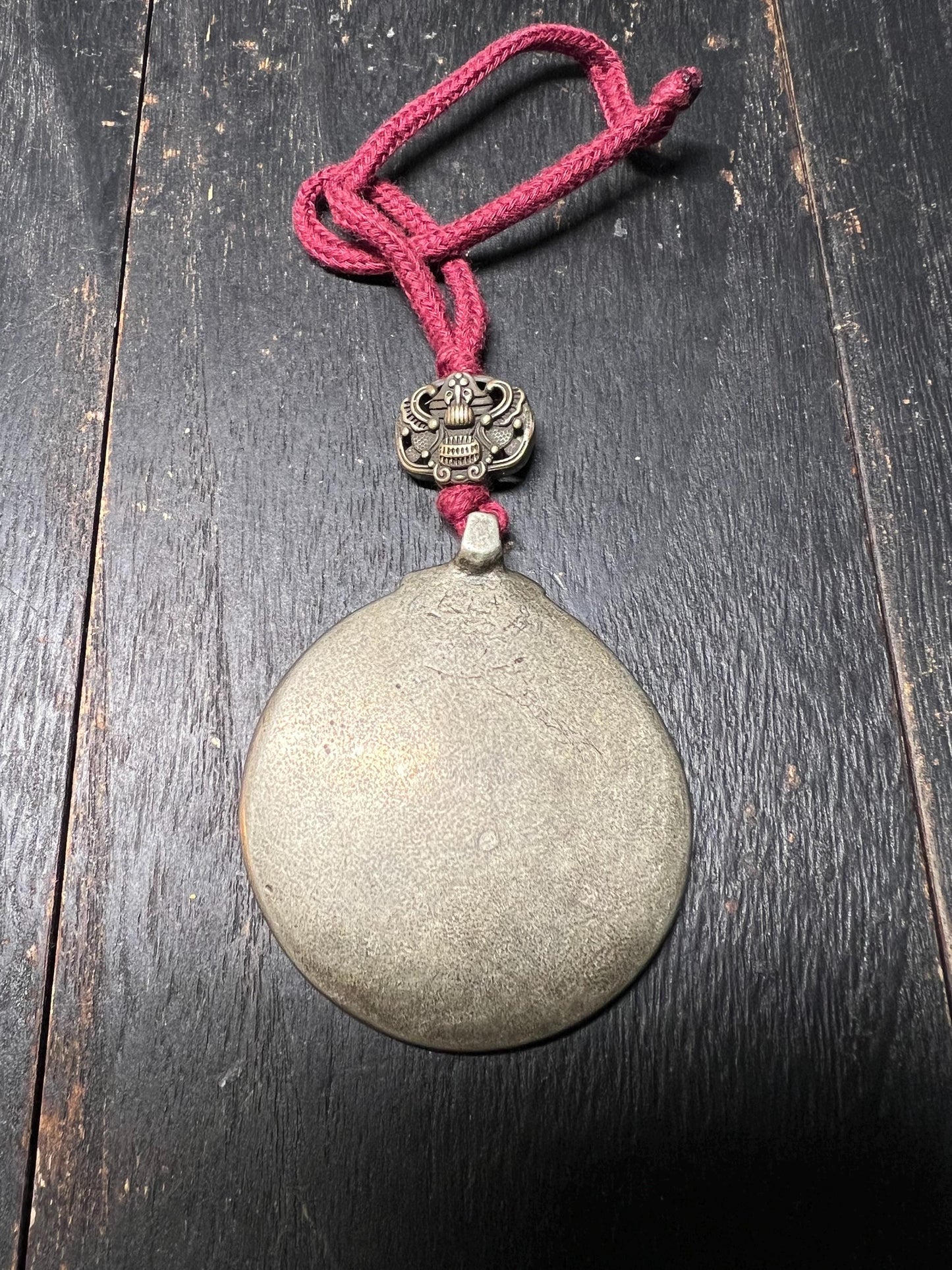 Vintage Tibetan Brass Bagua Amulet: Feng Shui Protection Talisman