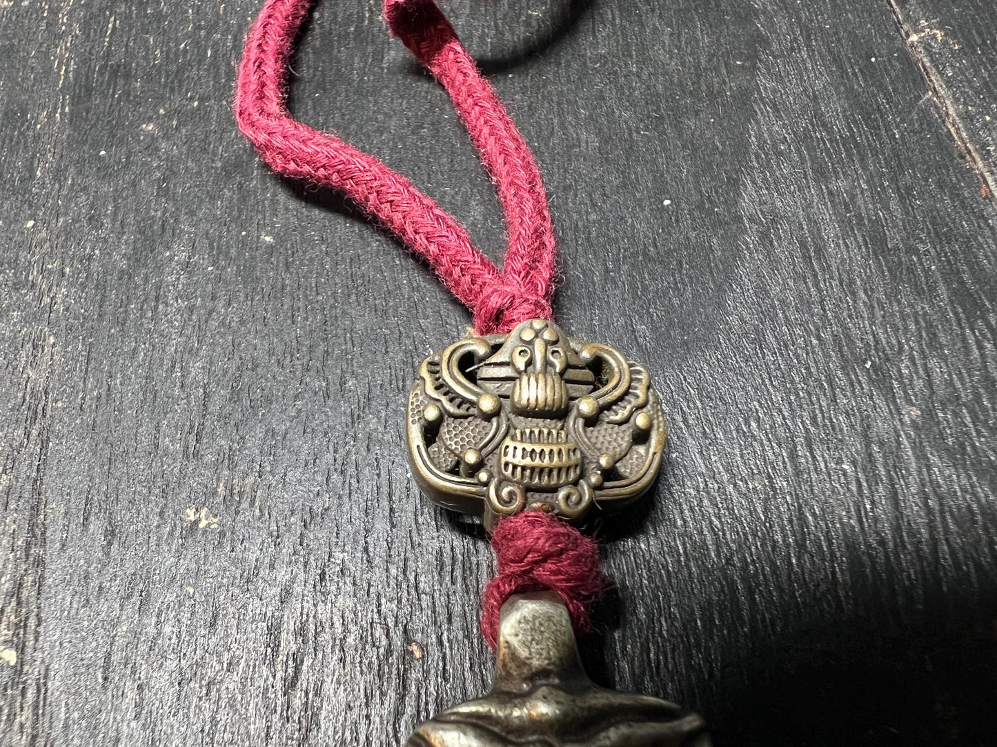 Vintage Tibetan Brass Bagua Amulet: Feng Shui Protection Talisman