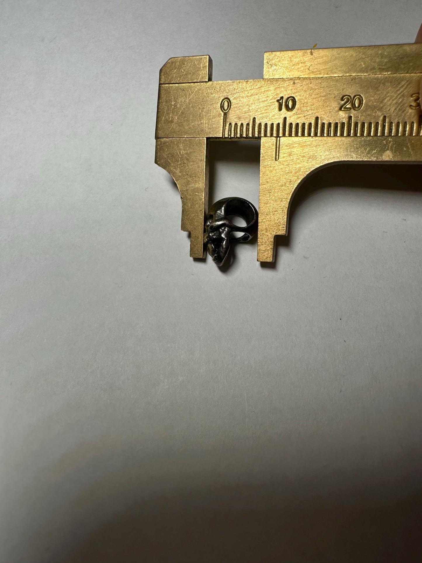 Antique Brass Skull Guru Bead: Tibetan Mala Connector, Macabre Jewelry