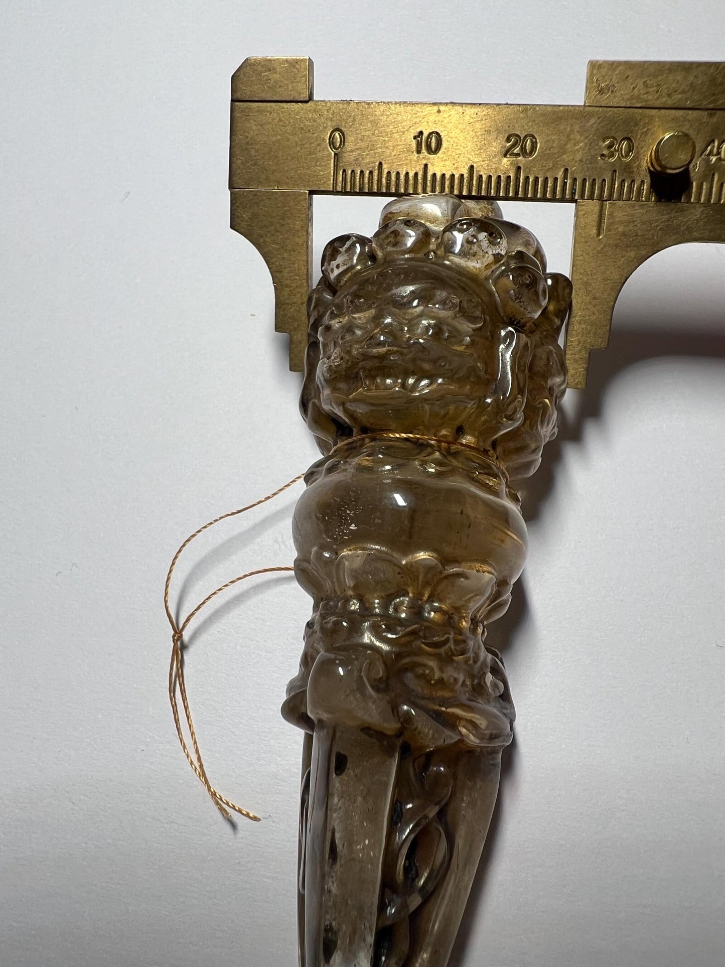 Vintage Clear Quartz Phurba – Hand-Carved Tibetan Ritual Dagger – Vajrakilaya Quartz Dagger for Altar & Protection