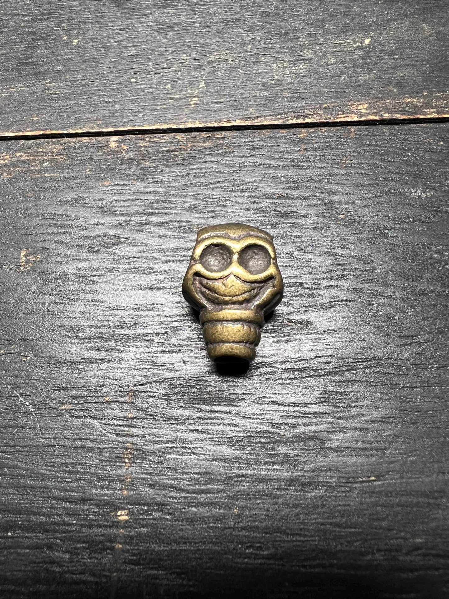 Citipati Skull Guru Bead: Lima Brass Tibetan Amulet Connector