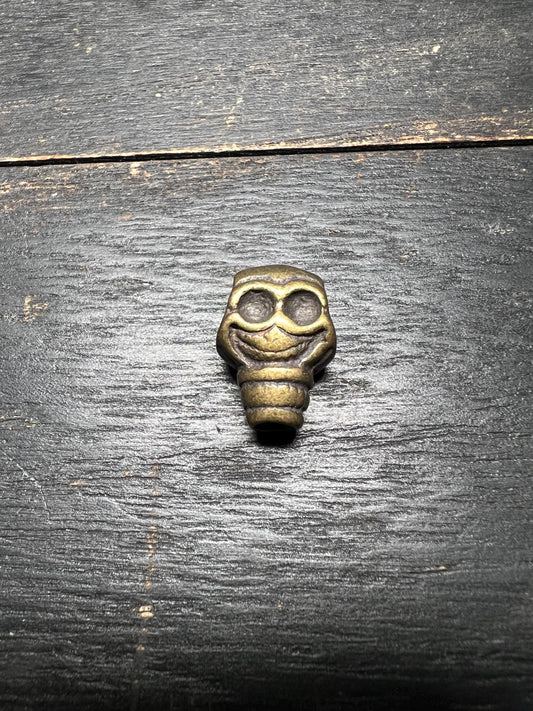 Citipati Skull Guru Bead: Lima Brass Tibetan Amulet Connector