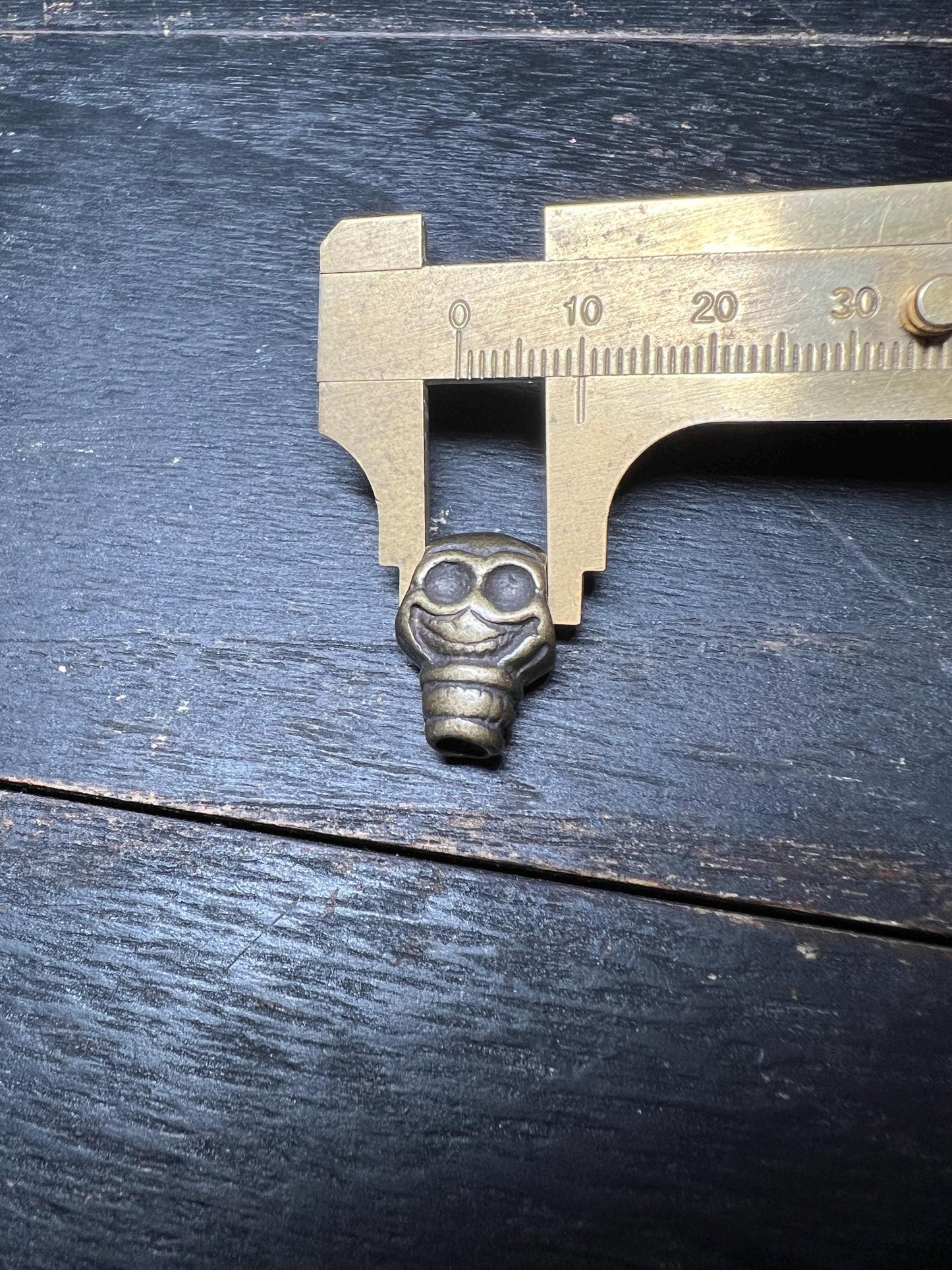 Citipati Skull Guru Bead: Lima Brass Tibetan Amulet Connector