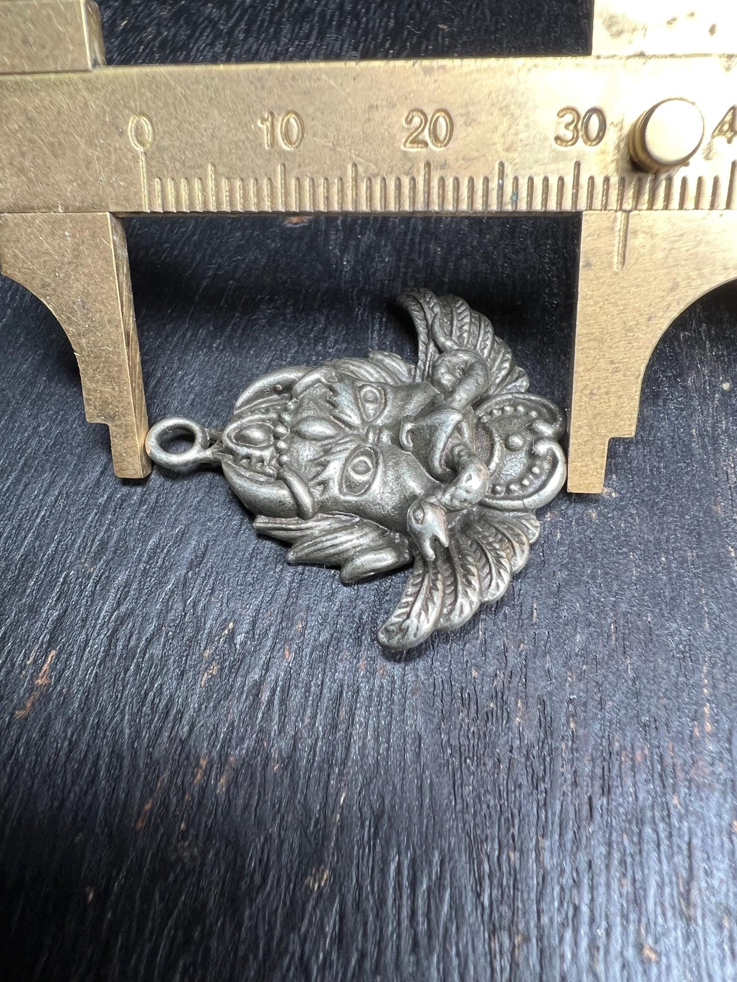 Tibetan Garuda Pendant: Silver Winged Eagle Amulet, Buddhist Talisman