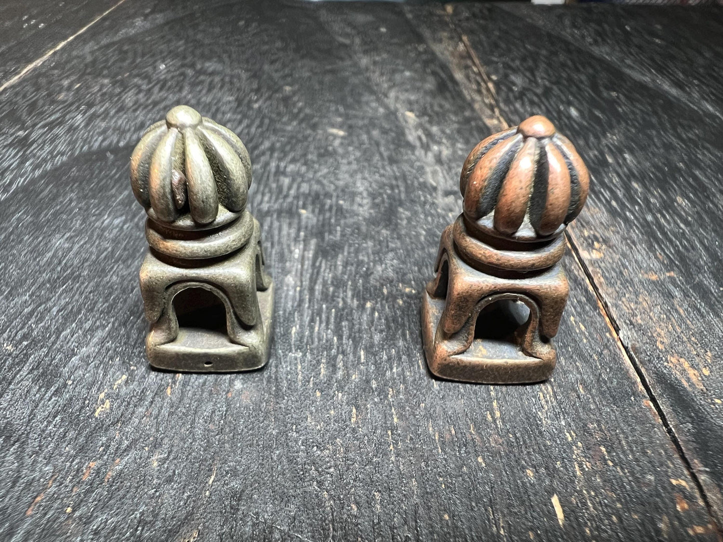 Vintage Tibetan Skull Guru Bead: Brass & White Brass Mala Connector