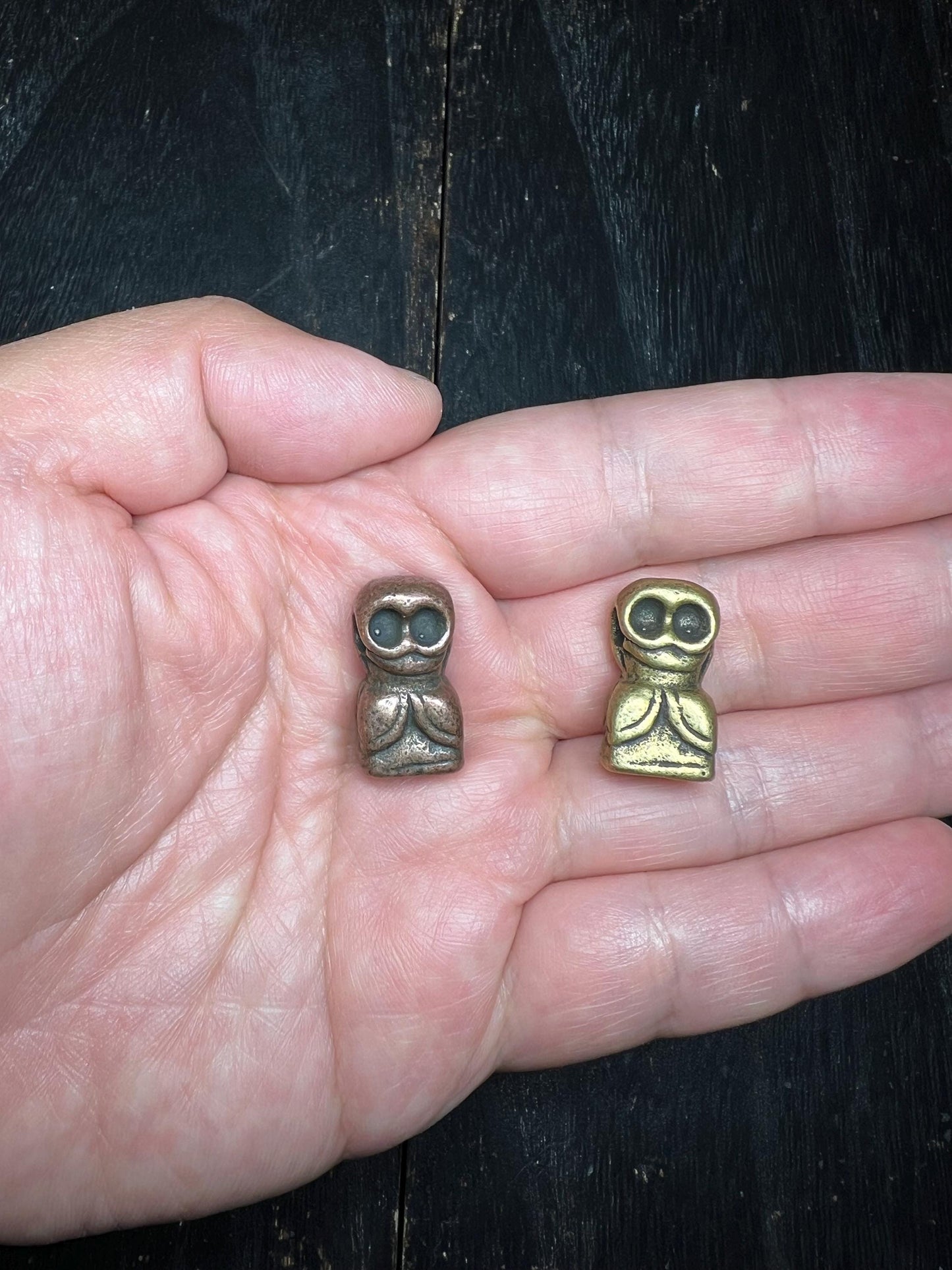 Tibetan Thogchag Skull Amulet: Vintage Brass/Copper Buddhist Seal Bead