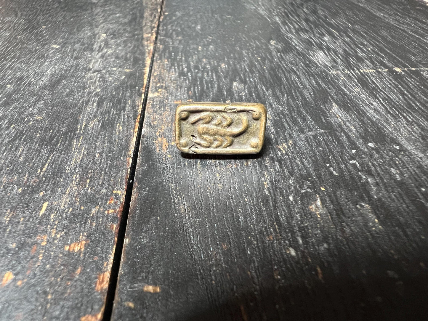 Vintage Tibetan Brass Seal: Handcrafted Buddhist Artifact Paperweight