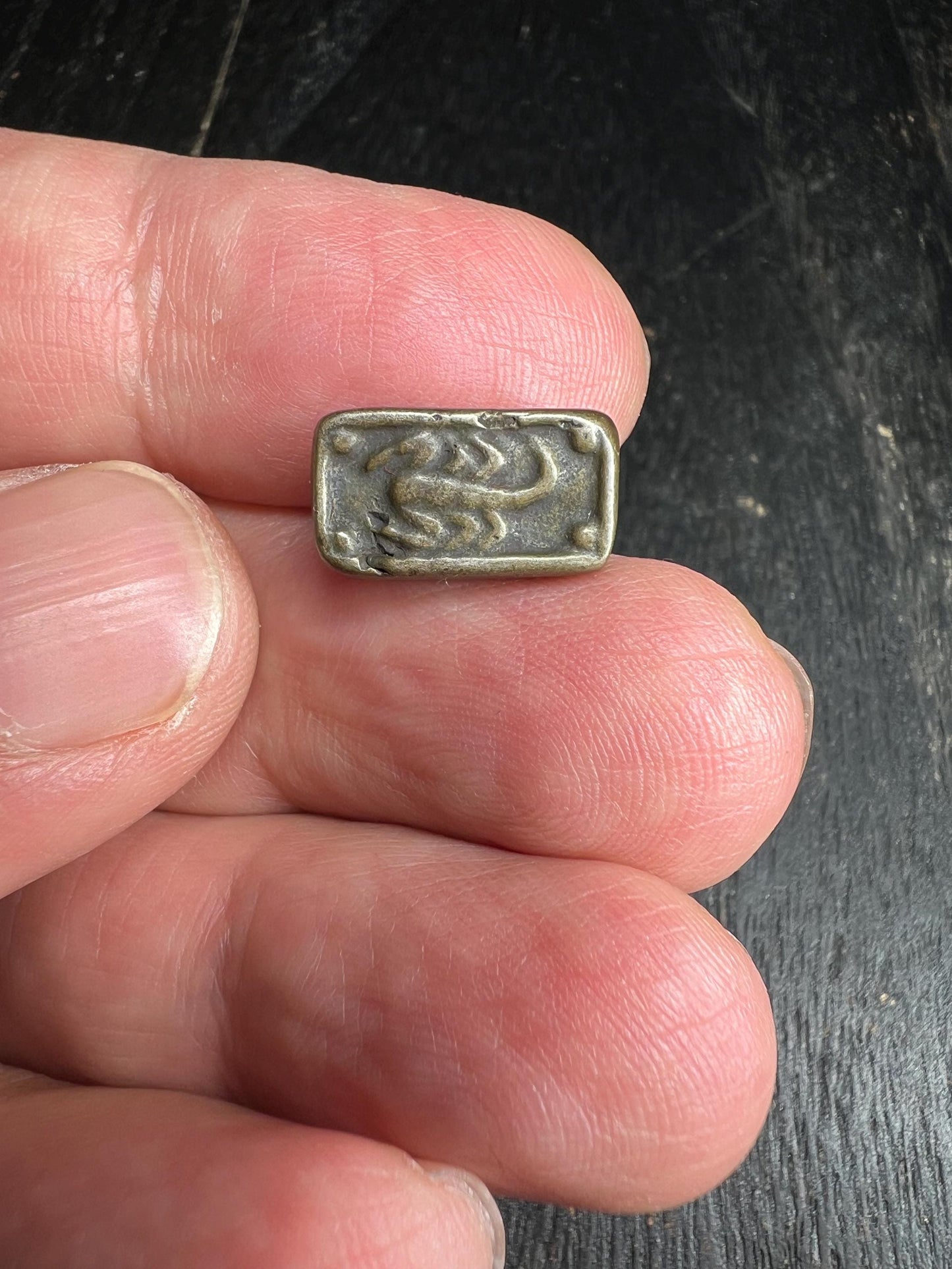 Vintage Tibetan Brass Seal: Handcrafted Buddhist Artifact Paperweight