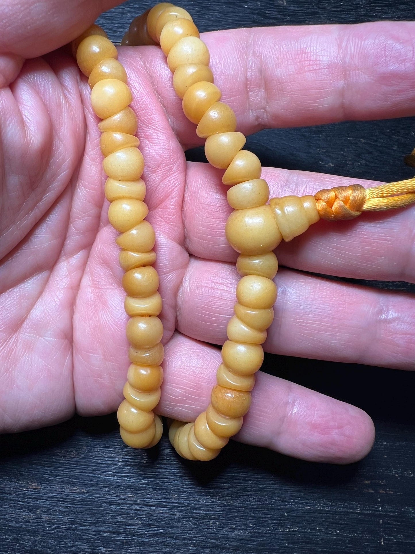 Yak Bone Prayer Beads: Handmade Tibetan Mala Meditation Necklace