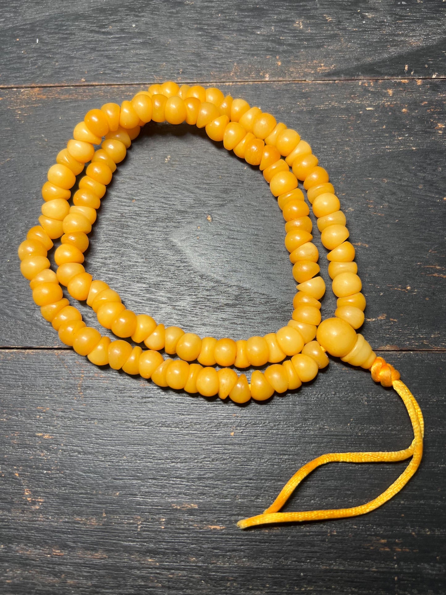 Yak Bone Prayer Beads: Handmade Tibetan Mala Meditation Necklace