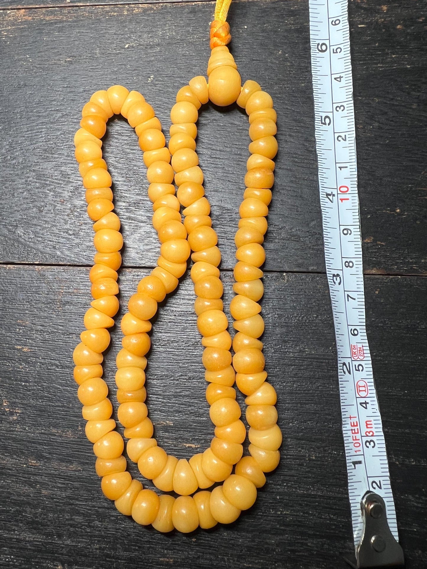 Yak Bone Prayer Beads: Handmade Tibetan Mala Meditation Necklace