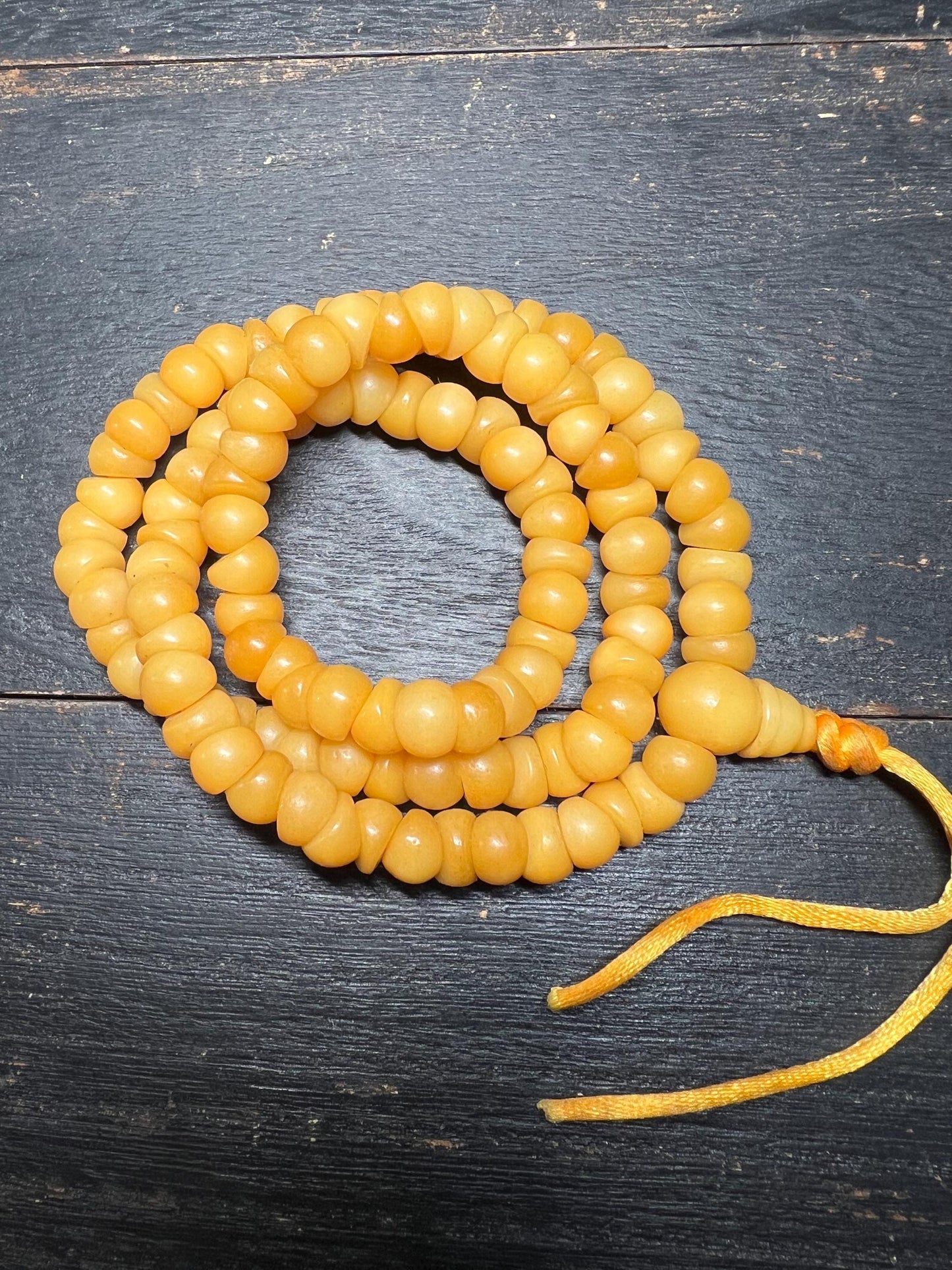 Yak Bone Prayer Beads: Handmade Tibetan Mala Meditation Necklace
