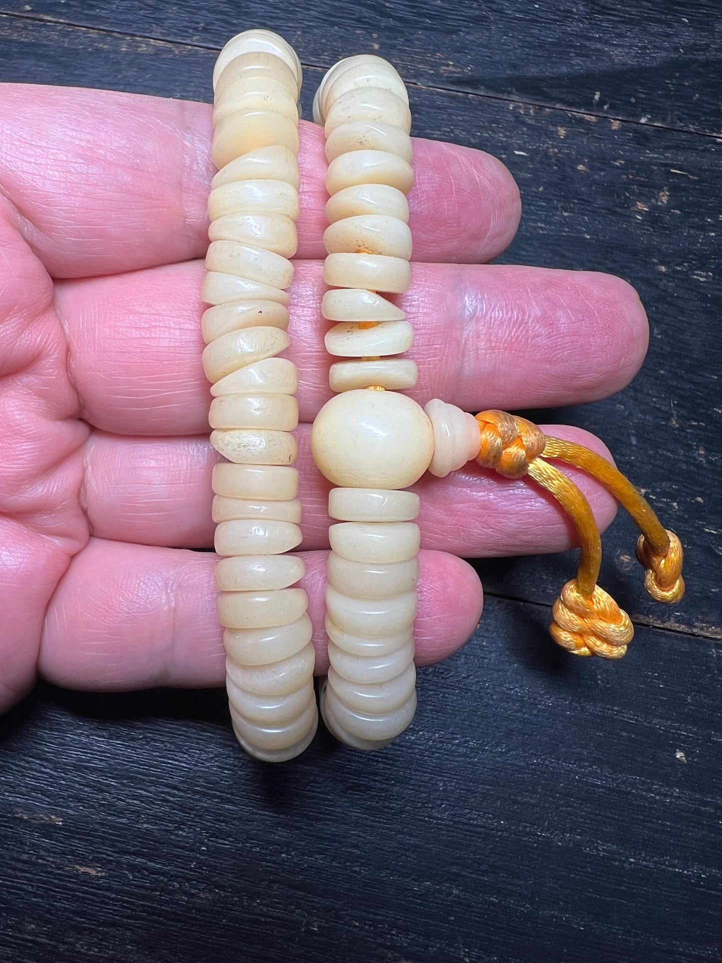 Yak Bone Mala Beads: Tibetan Buddhist Prayer Necklace