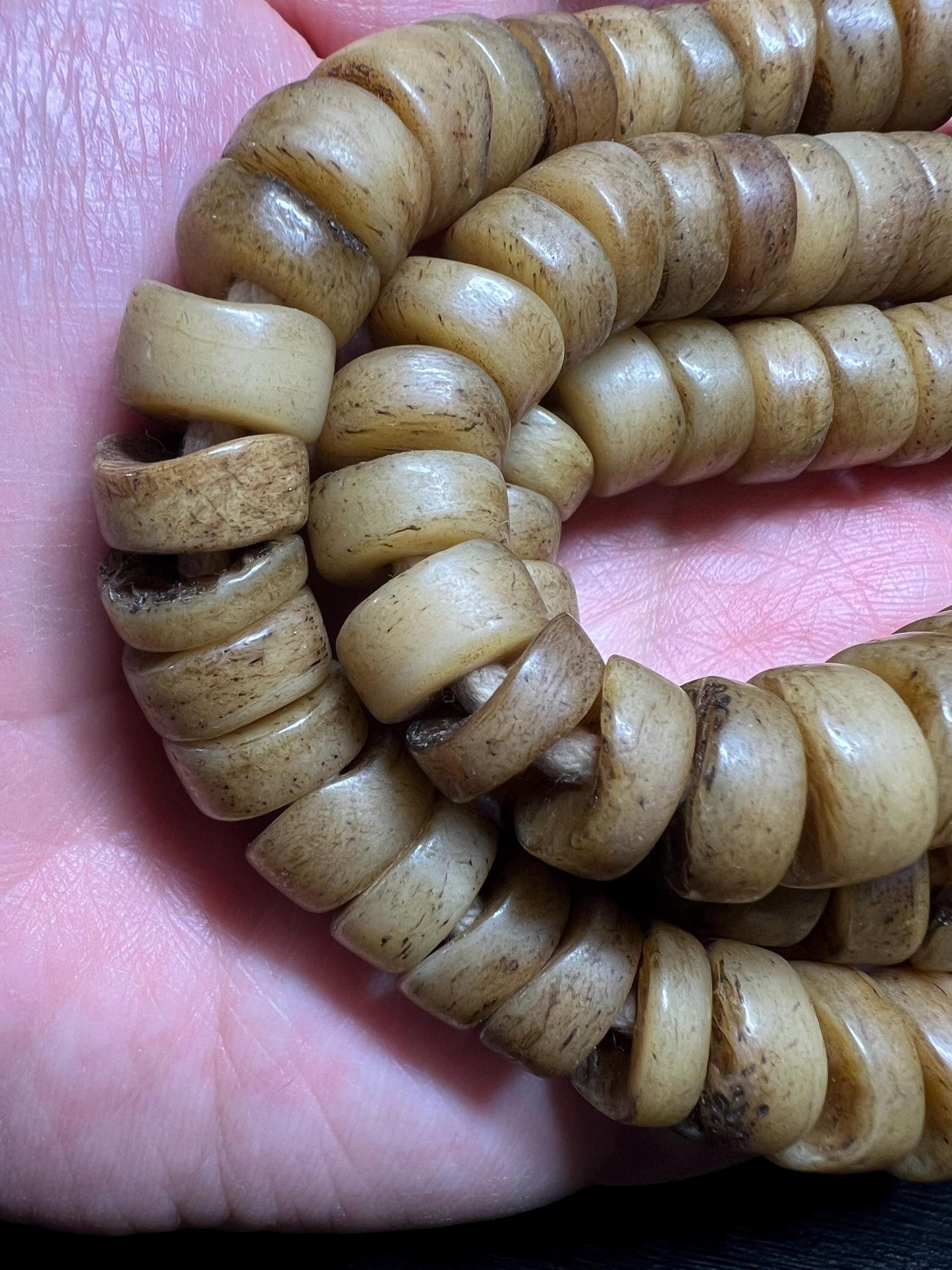 Handmade Tibetan Yak Bone Mala: 108 Buddhist Prayer Beads