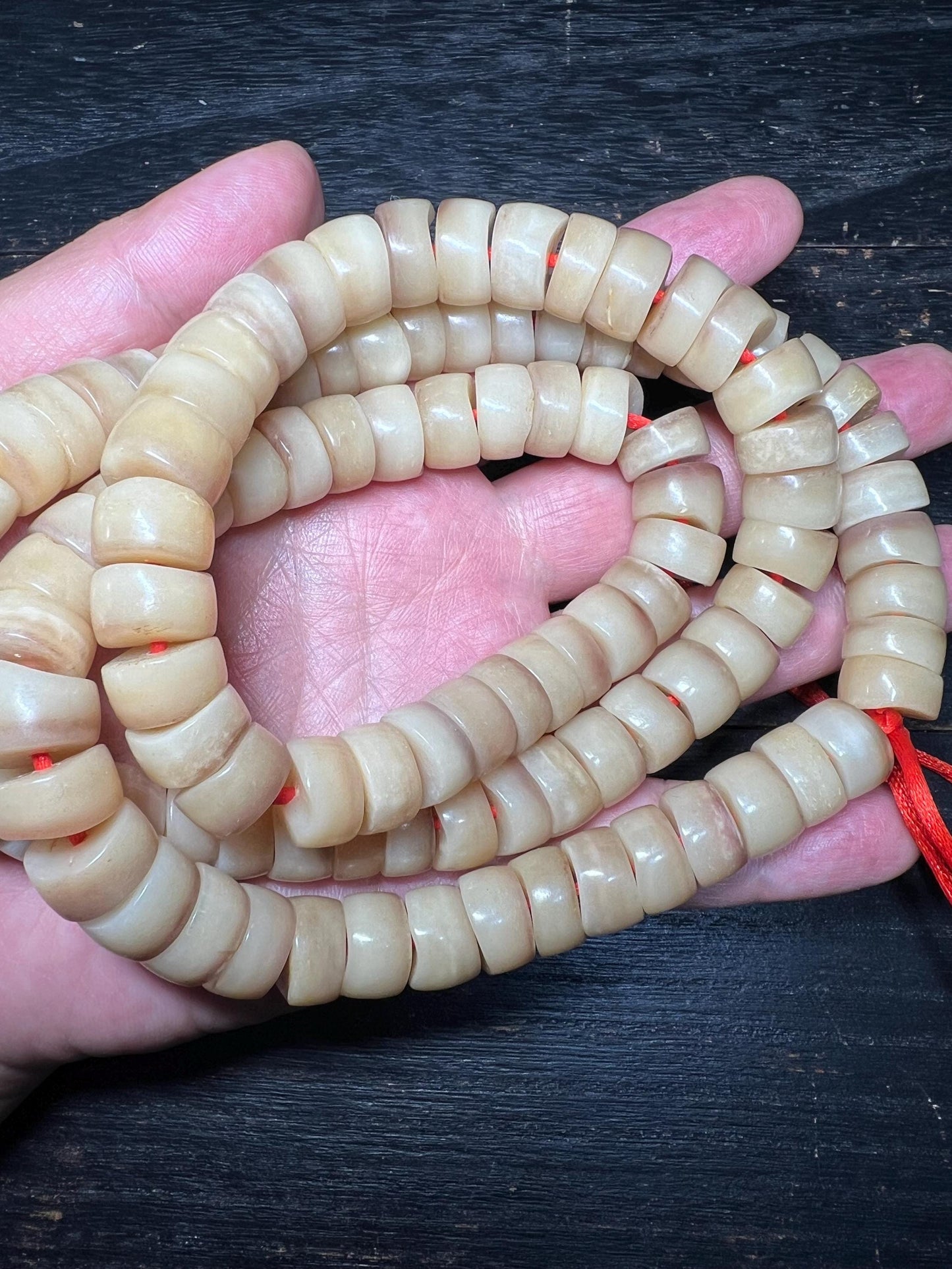 Camel Bone Mala Beads: Handcrafted Nepal Tibetan Buddhist Prayer Necklace