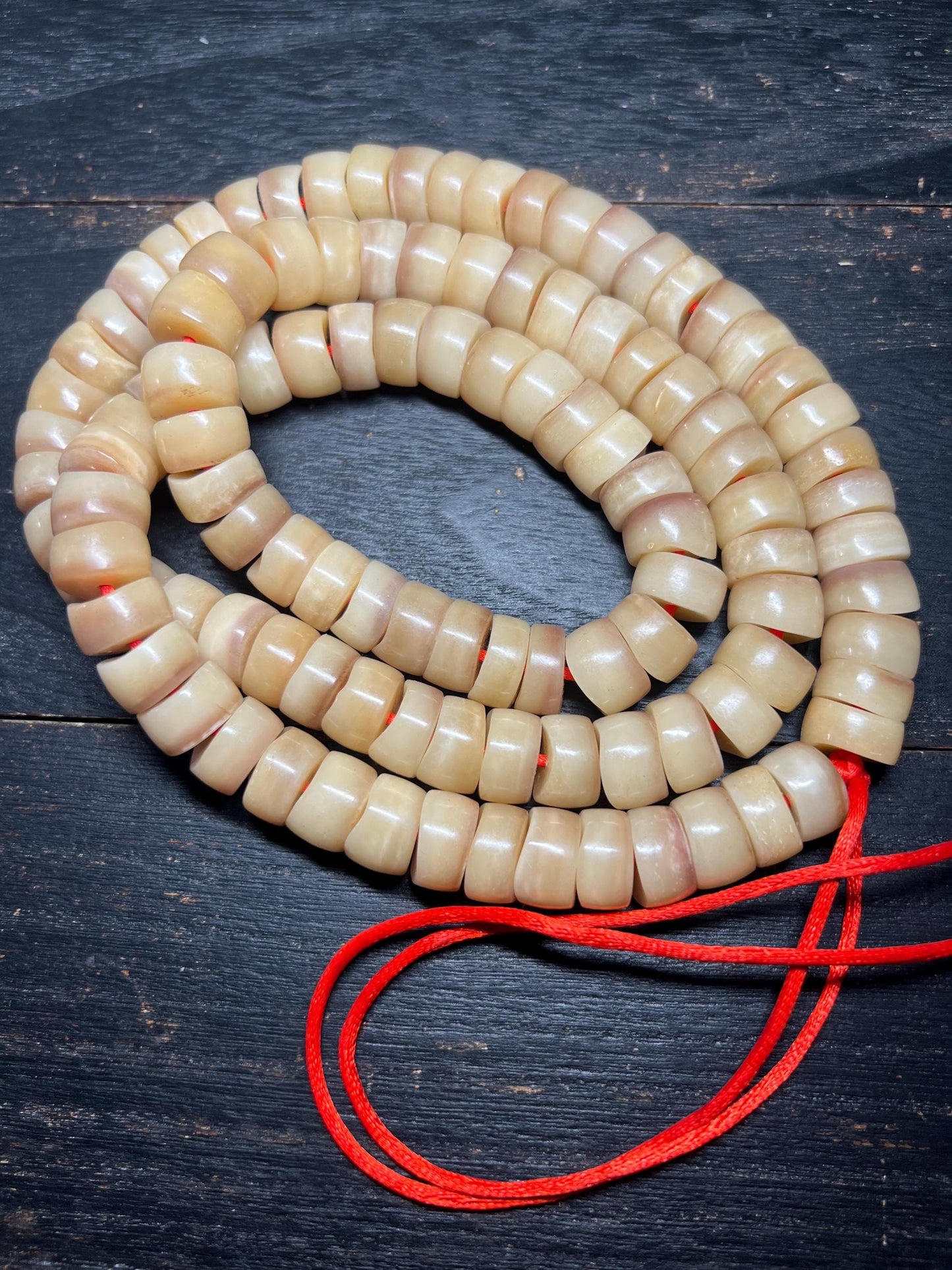 Camel Bone Mala Beads: Handcrafted Nepal Tibetan Buddhist Prayer Necklace