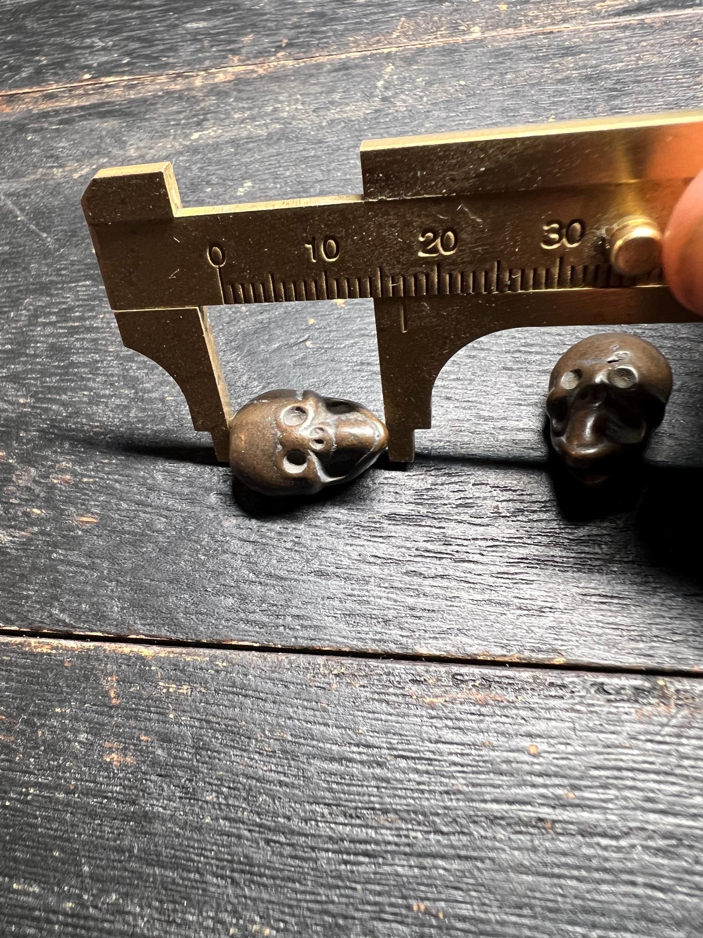 Tibetan Copper Citipati Skull Beads: Buddhist Amulet Pair, Nepal