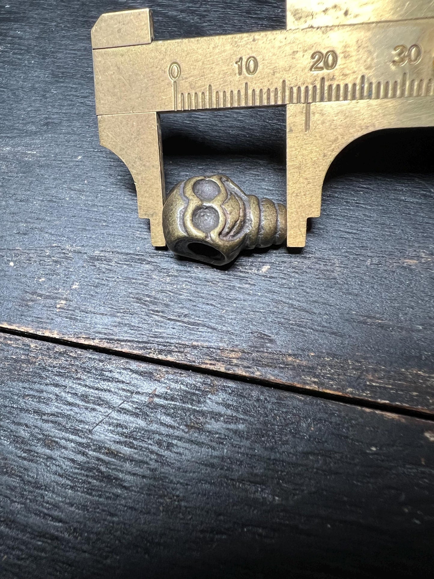 Citipati Skull Guru Bead: Lima Brass Tibetan Amulet Connector