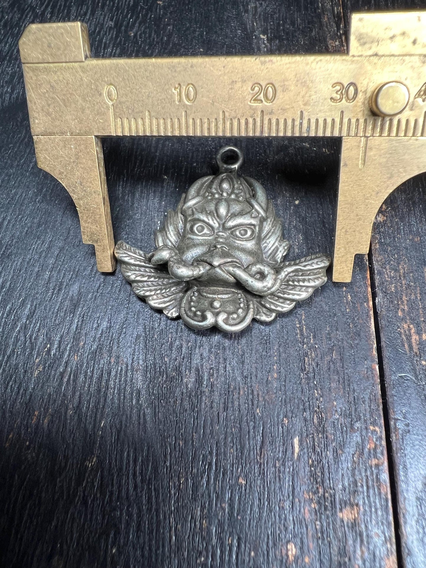 Tibetan Garuda Pendant: Silver Winged Eagle Amulet, Buddhist Talisman