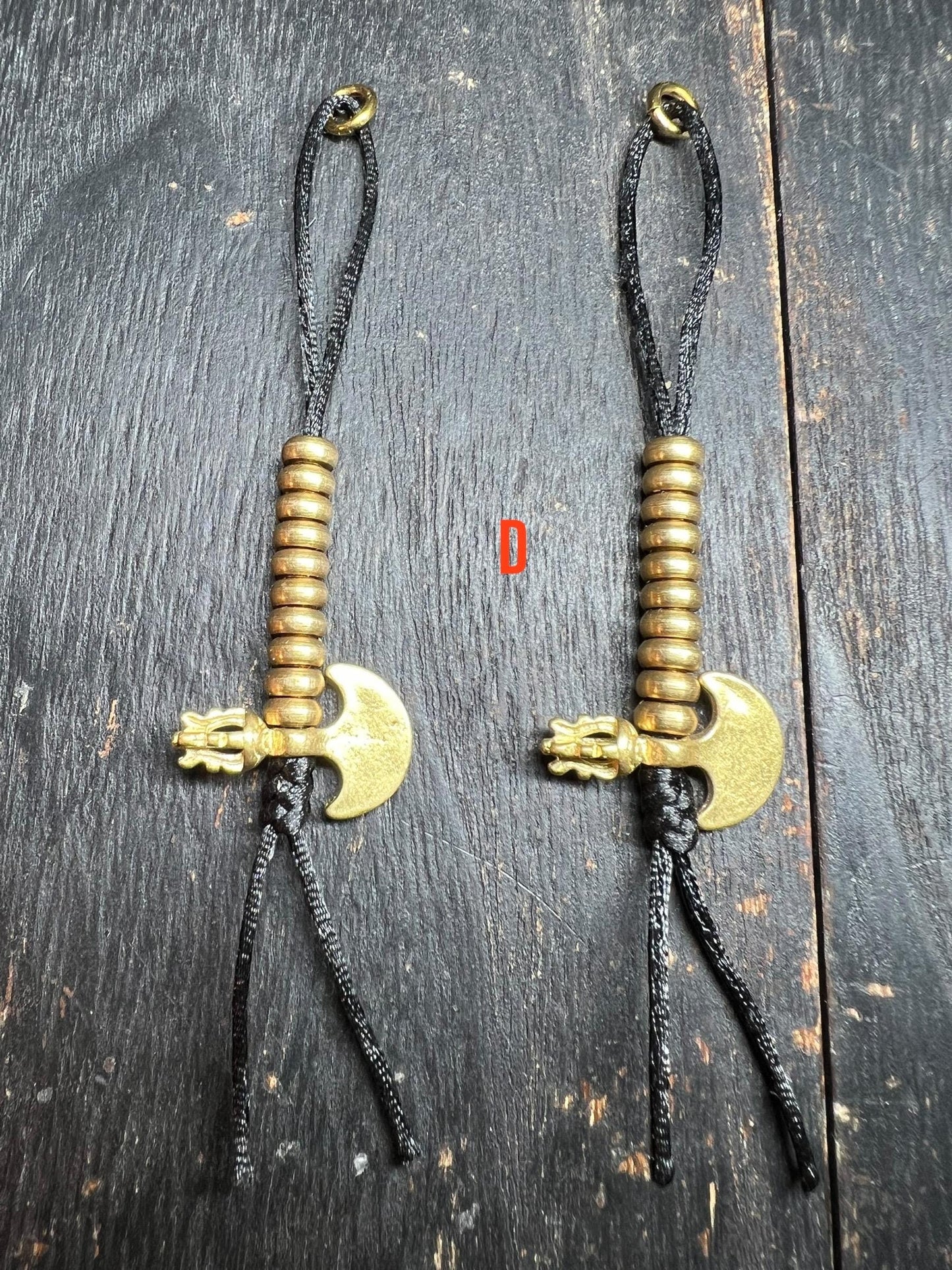 Brass Tibetan Mala Counters: Dorje & Crescent Blade - Prayer Bead Accessory