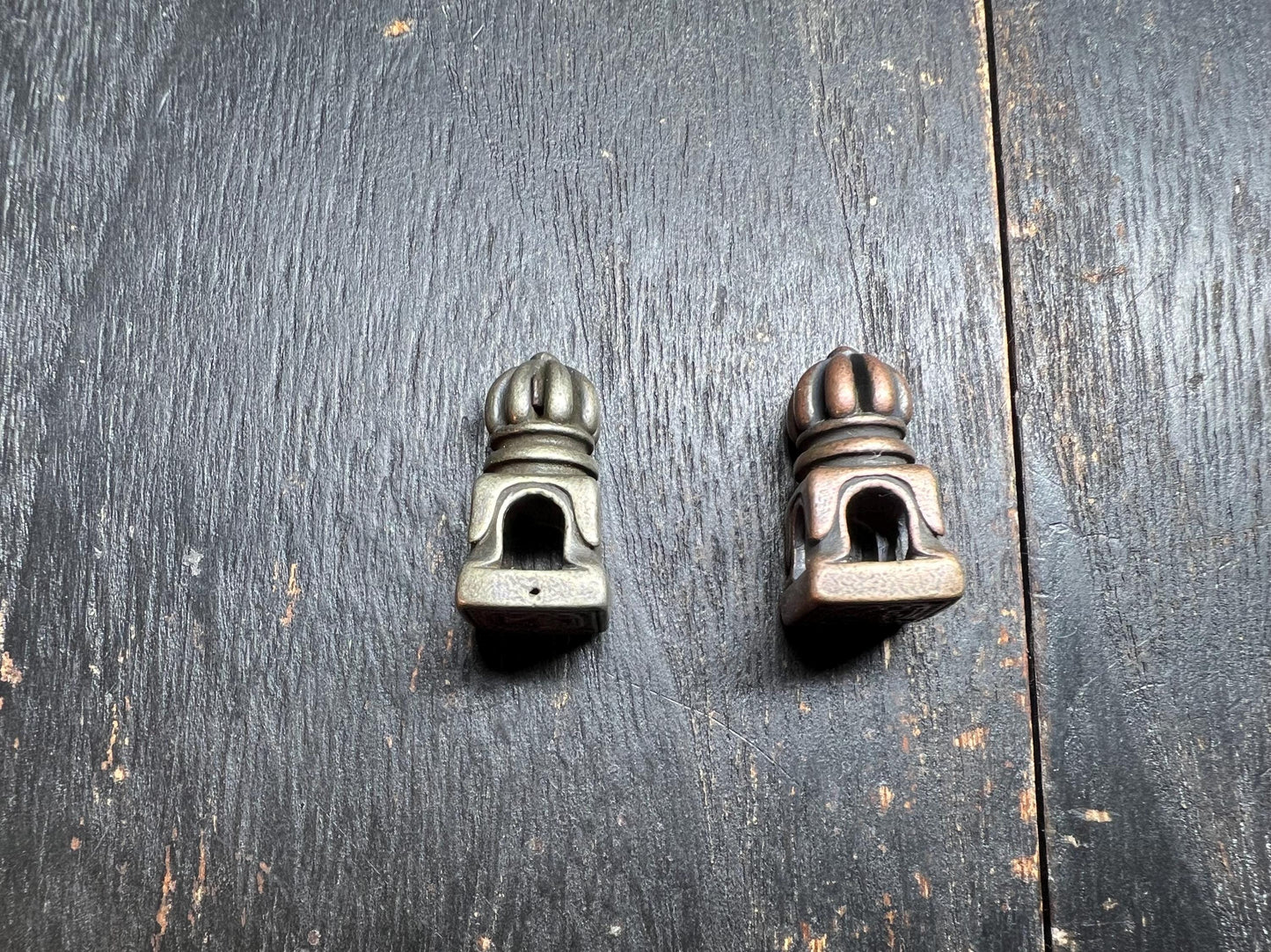 Vintage Tibetan Skull Guru Bead: Brass & White Brass Mala Connector