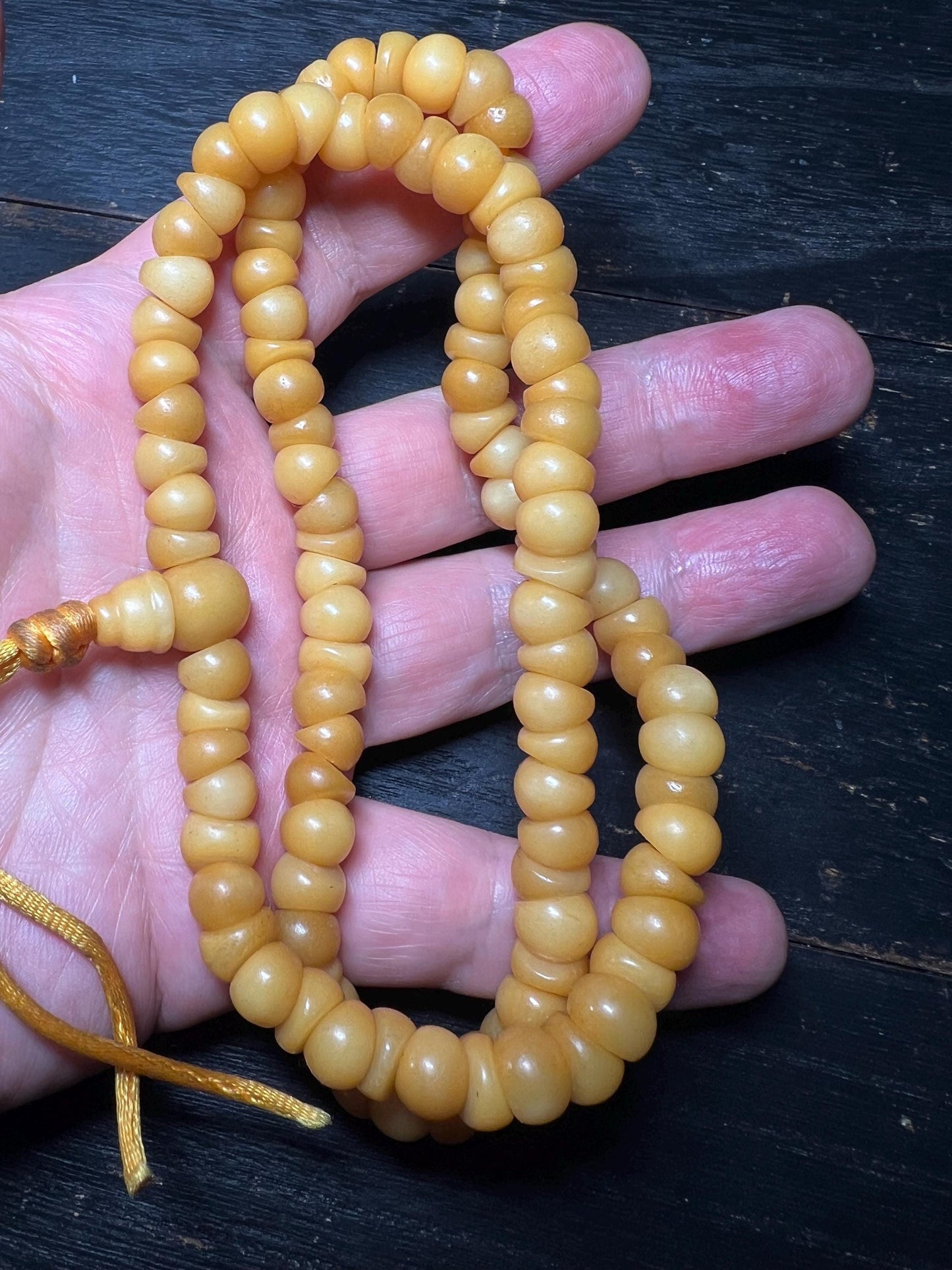 Yak Bone Prayer Beads: Handmade Tibetan Mala Meditation Necklace