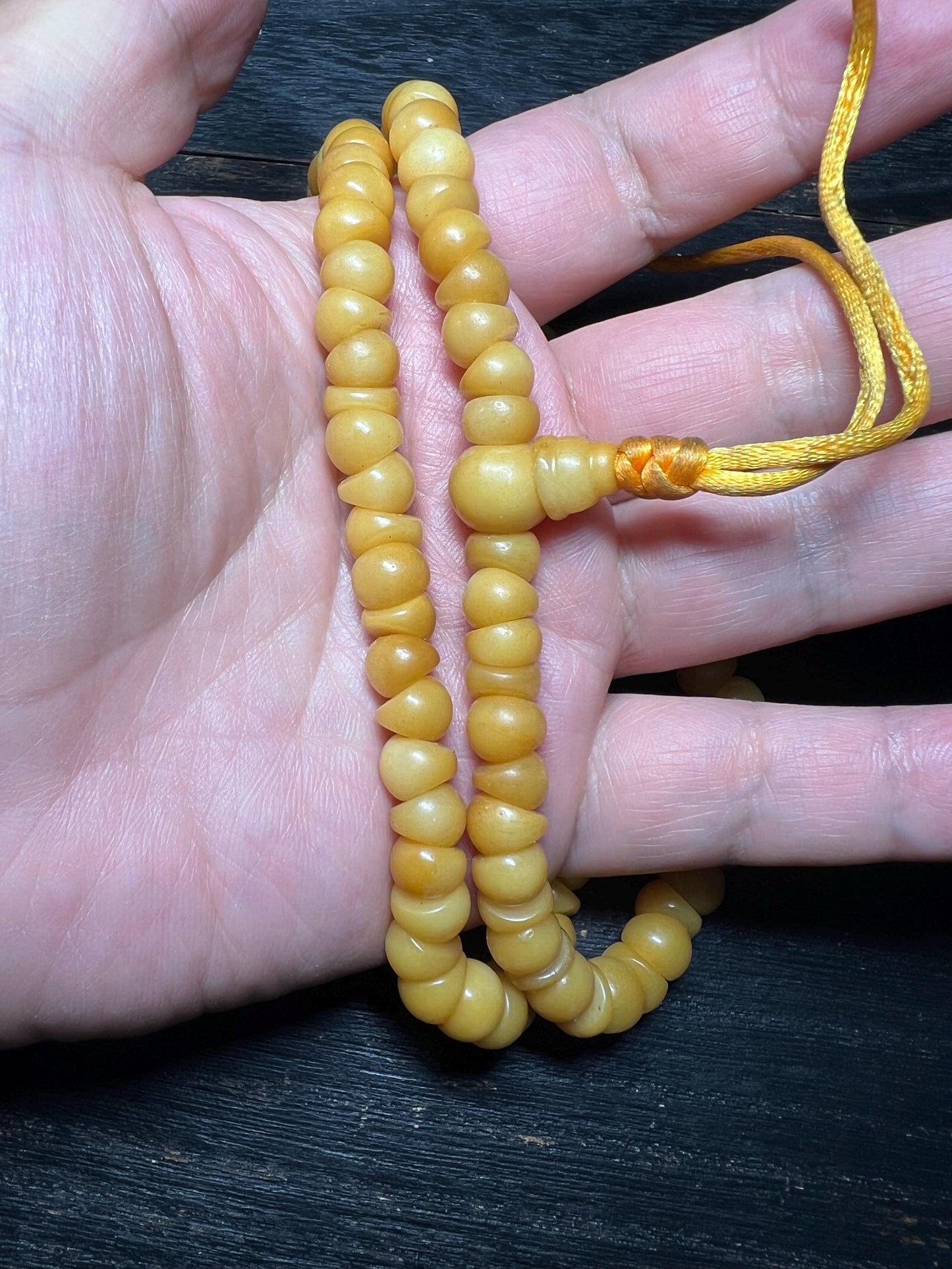 Yak Bone Prayer Beads: Handmade Tibetan Mala Meditation Necklace
