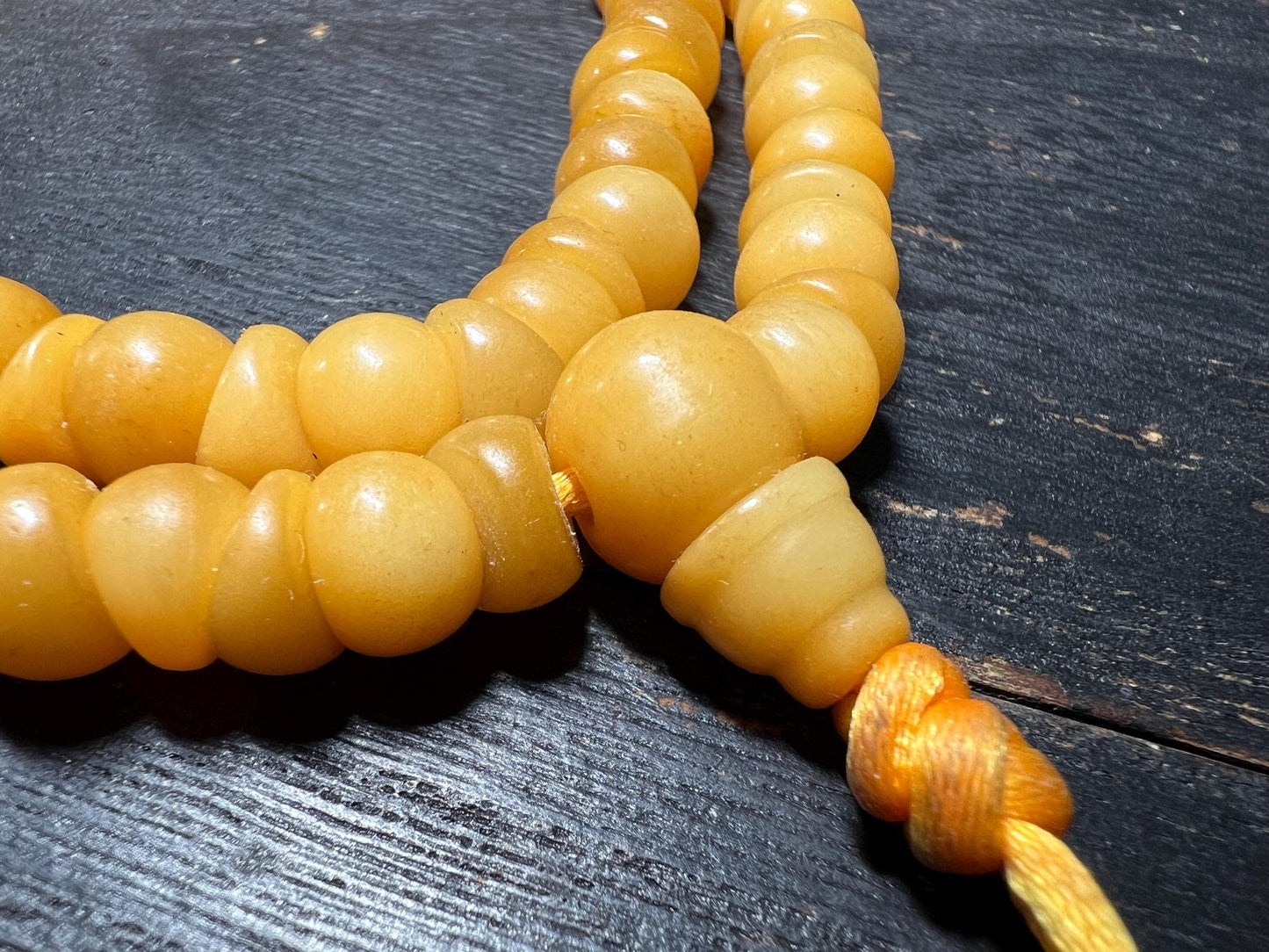Yak Bone Prayer Beads: Handmade Tibetan Mala Meditation Necklace