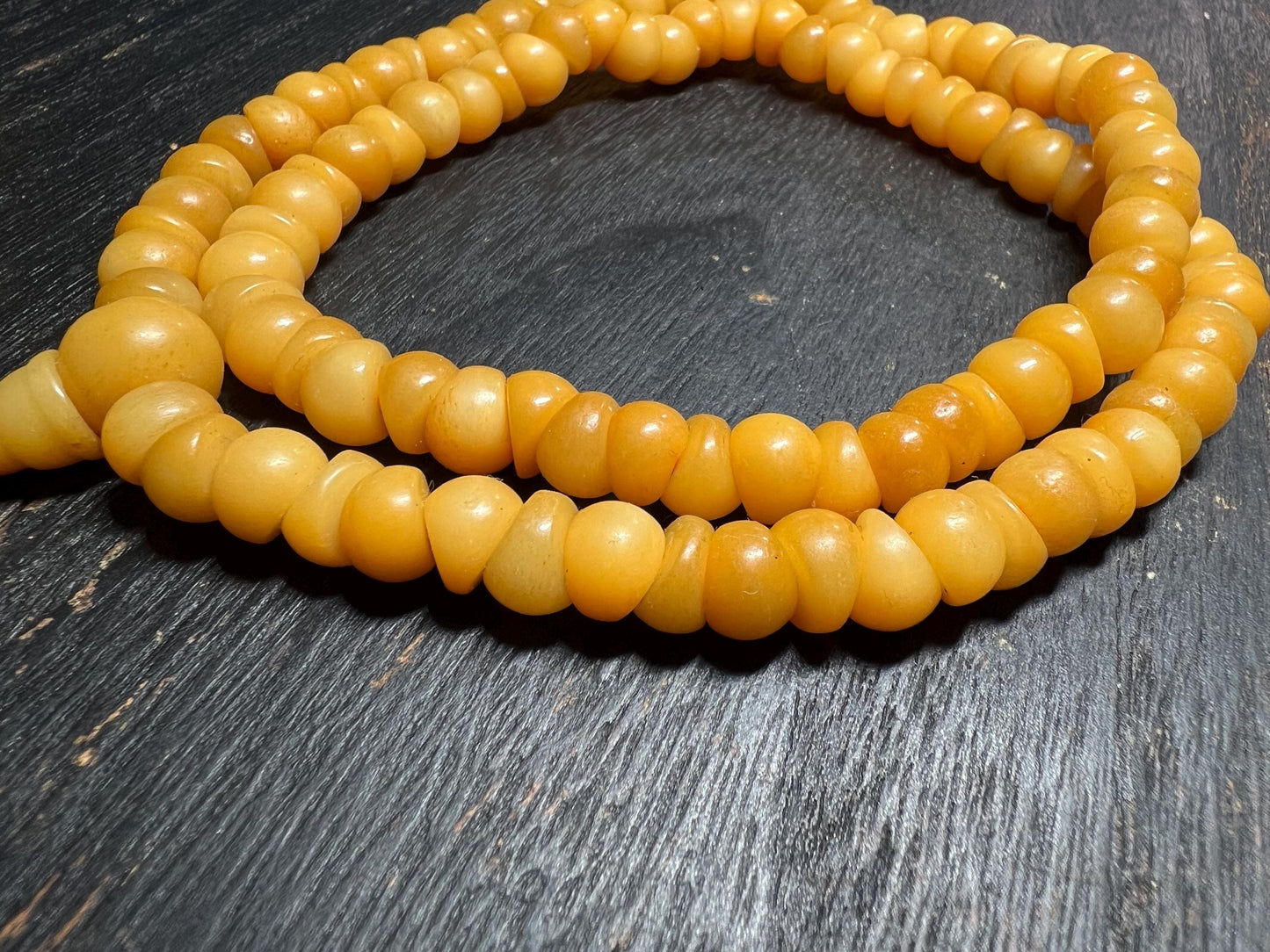 Yak Bone Prayer Beads: Handmade Tibetan Mala Meditation Necklace