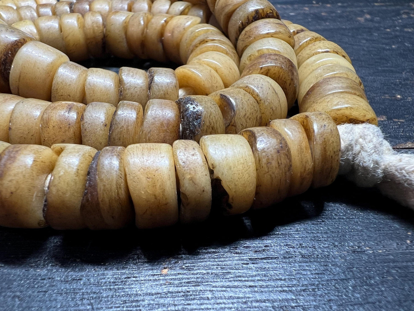 Handmade Tibetan Yak Bone Mala: 108 Buddhist Prayer Beads