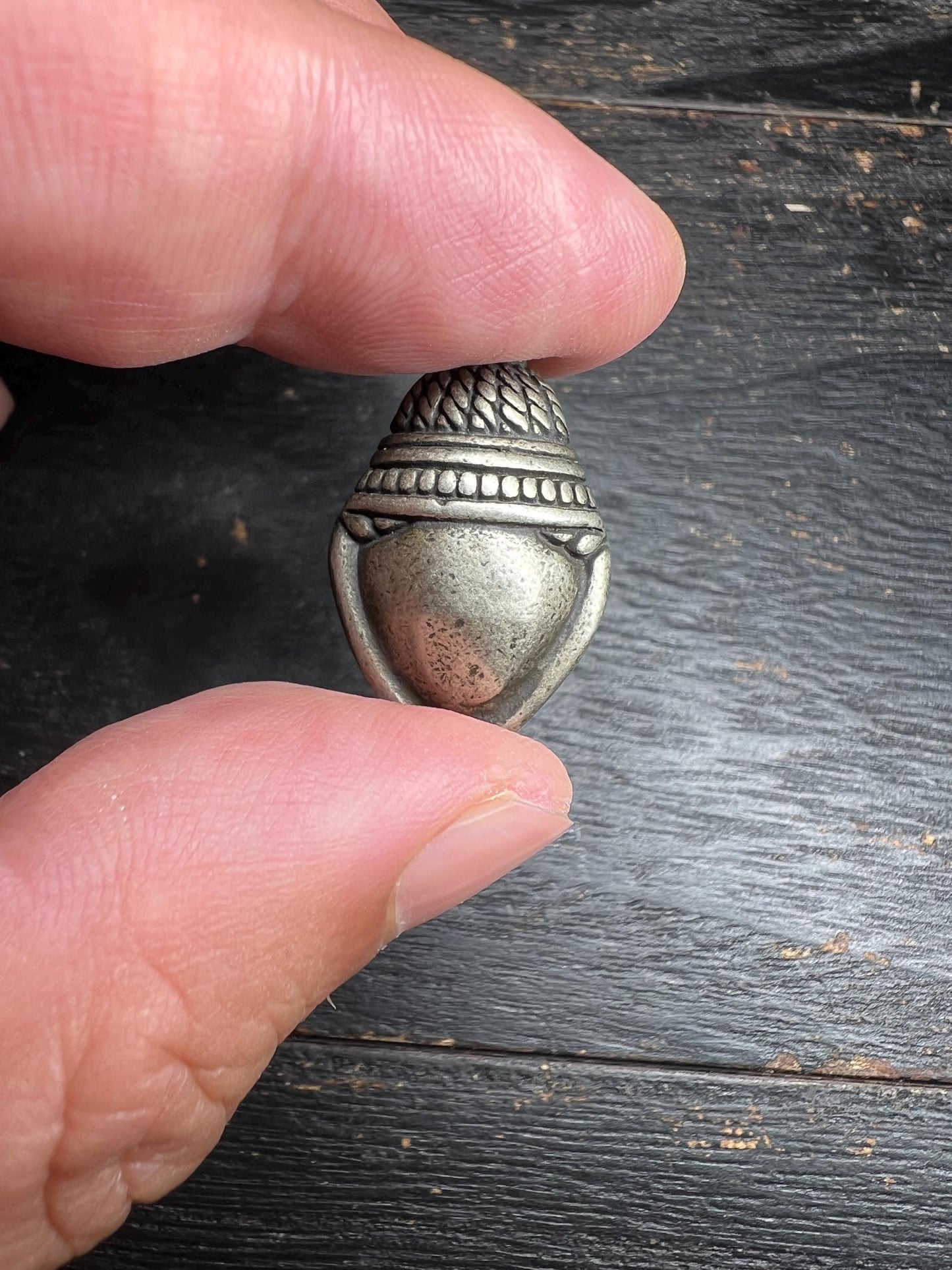 Handcrafted Tibetan Niang La Tsa Tsa Pendant | Vintage Brass Buddhist Amulet from Nepal