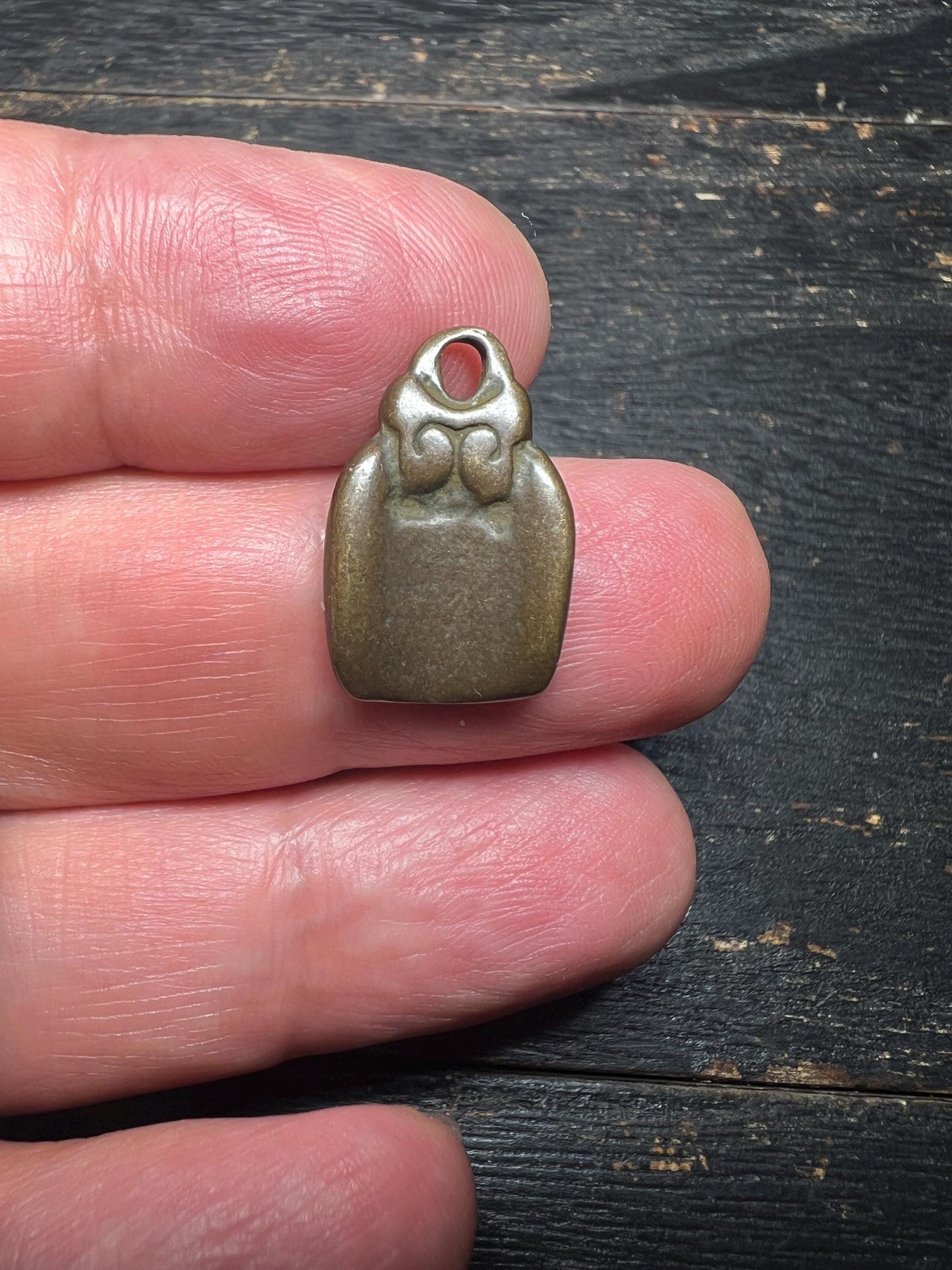 Tibetan Skull Bead Pendant: Handcrafted Copper Brass Vajra Charm