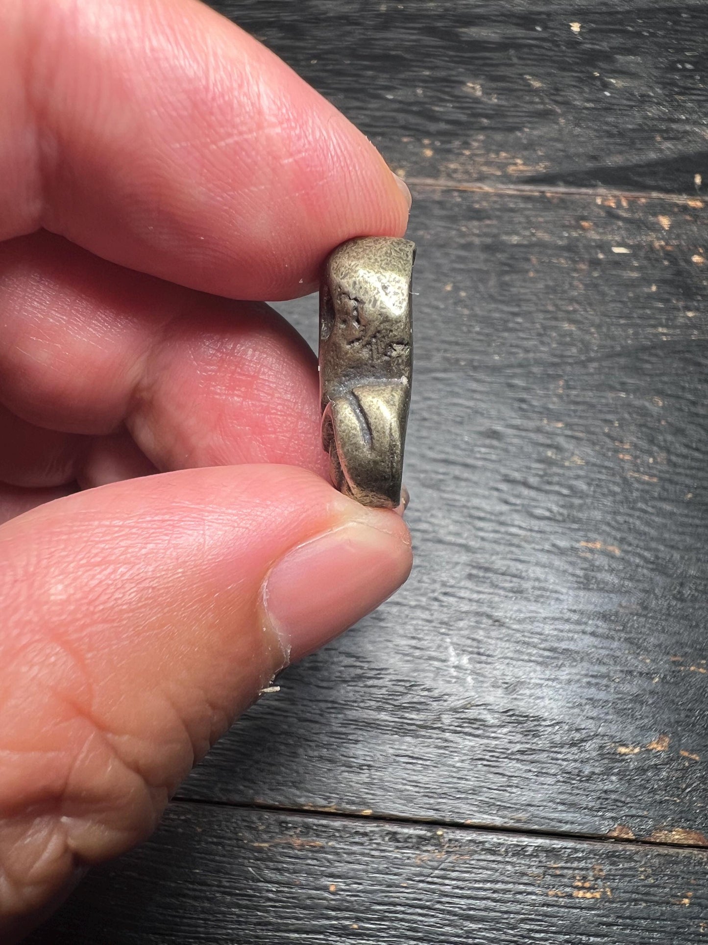 Vintage Tibetan Skull Thogchag | White Brass Talisman Bead | Buddhist Amulet Spacer Charm