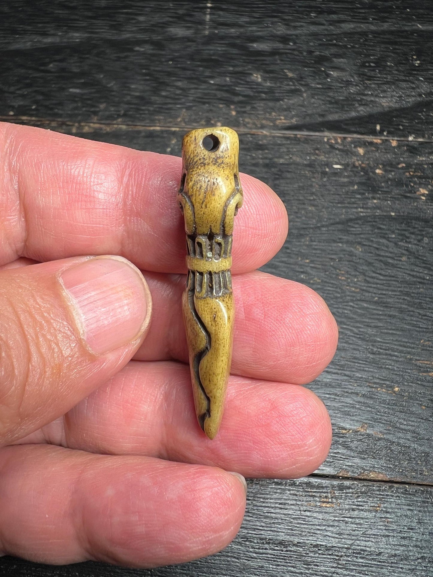 Hand-Carved Yak Bone Amulet Pendant | Tribal Totem Spirit Talisman | Tibetan Buddhist Protection Charm