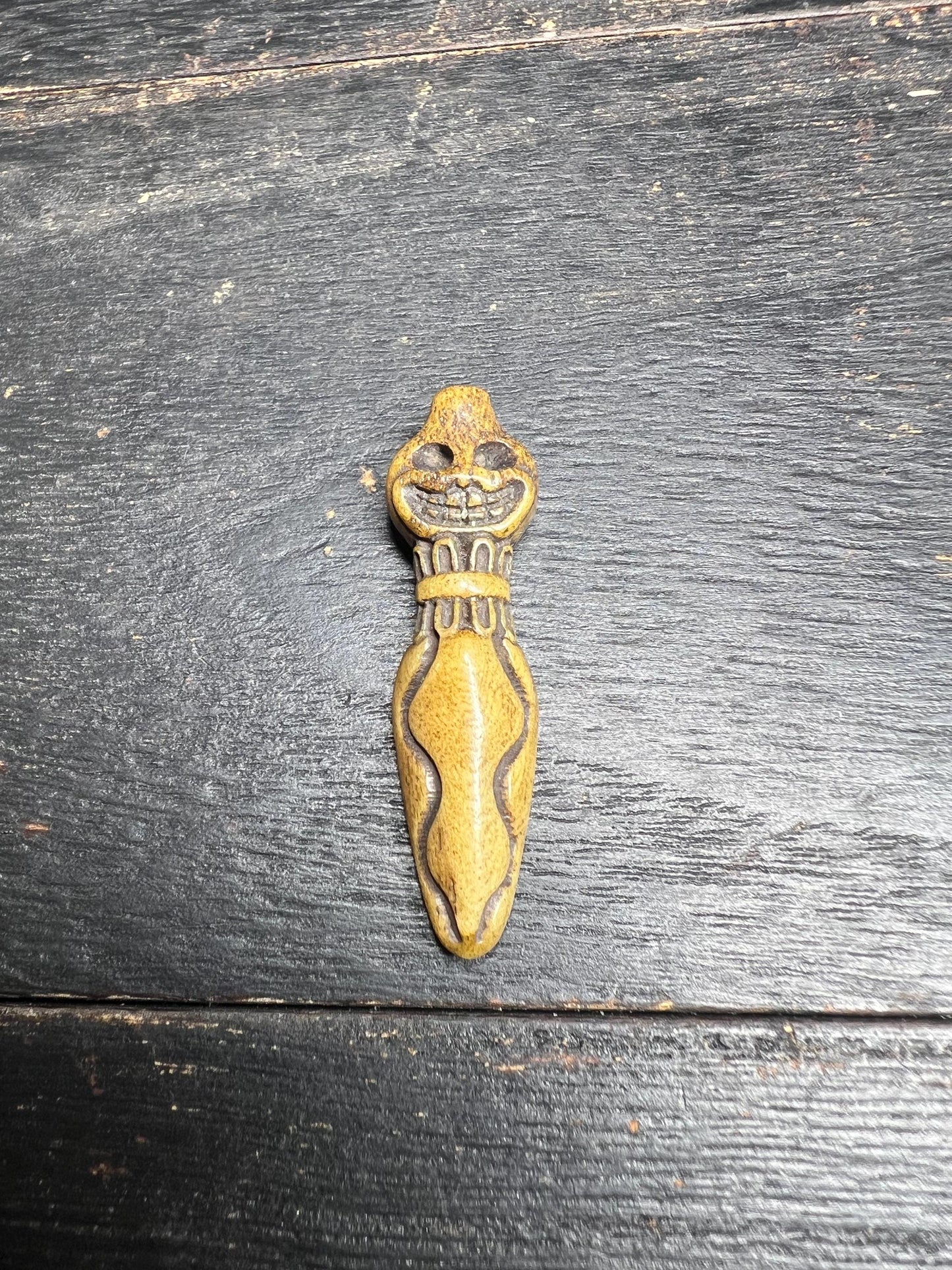 Hand-Carved Yak Bone Amulet Pendant | Tribal Totem Spirit Talisman | Tibetan Buddhist Protection Charm